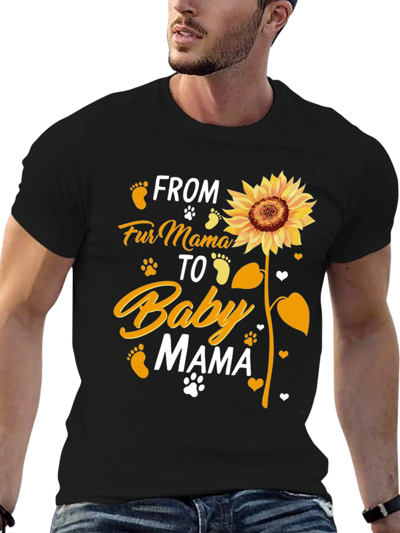 Fur Mama to Baby Mama Sunflower Graphic T-Shirt