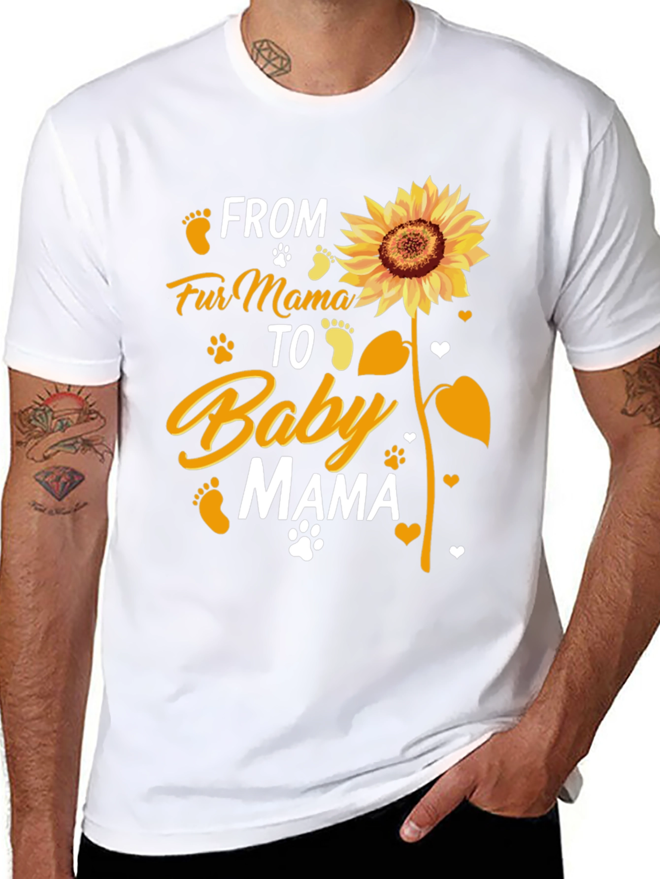 Fur Mama to Baby Mama Sunflower Graphic T-Shirt