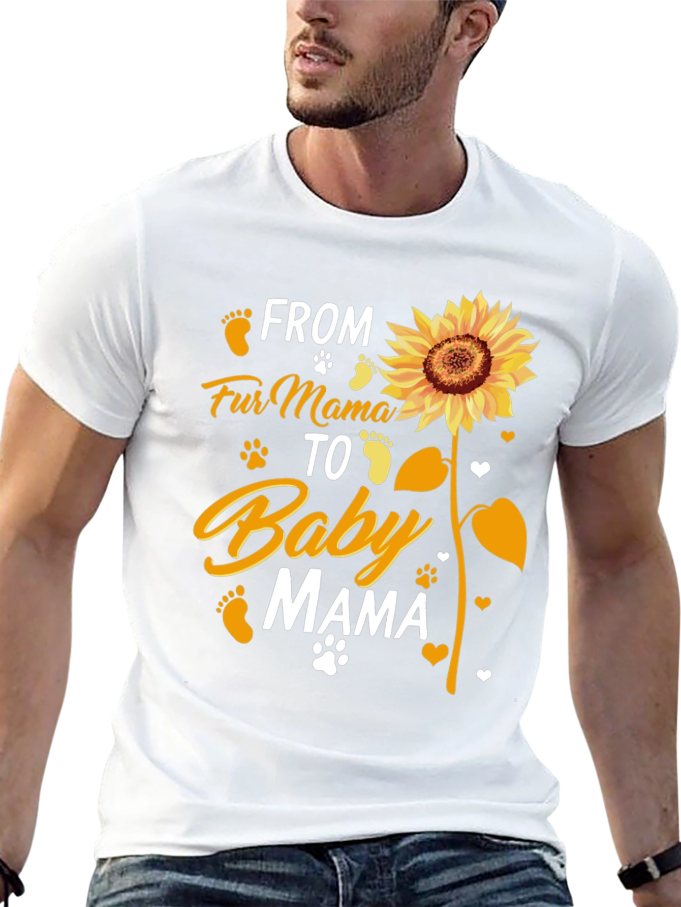 Fur Mama to Baby Mama Sunflower Graphic T-Shirt