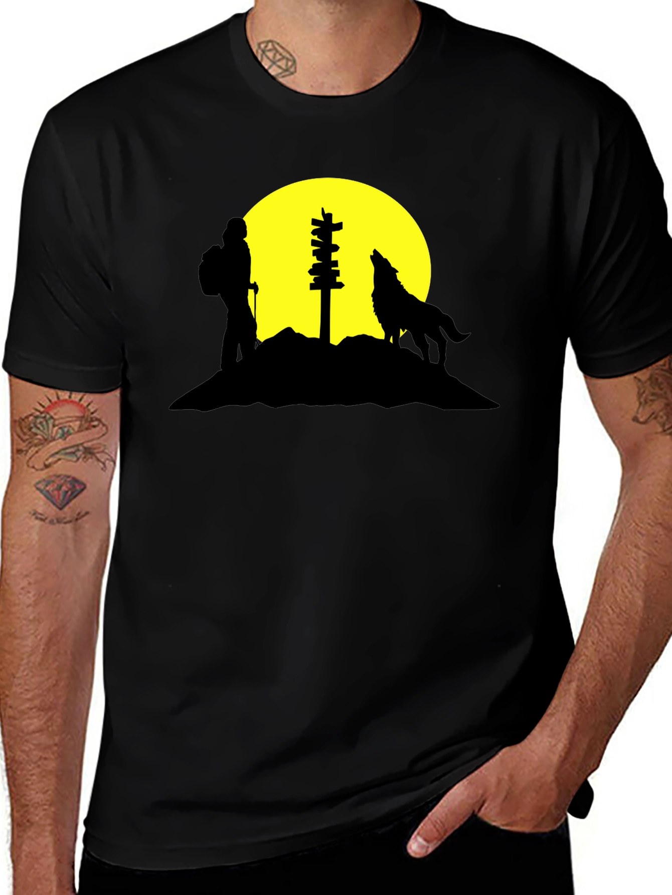 Hiking Wolf Black T-Shirt