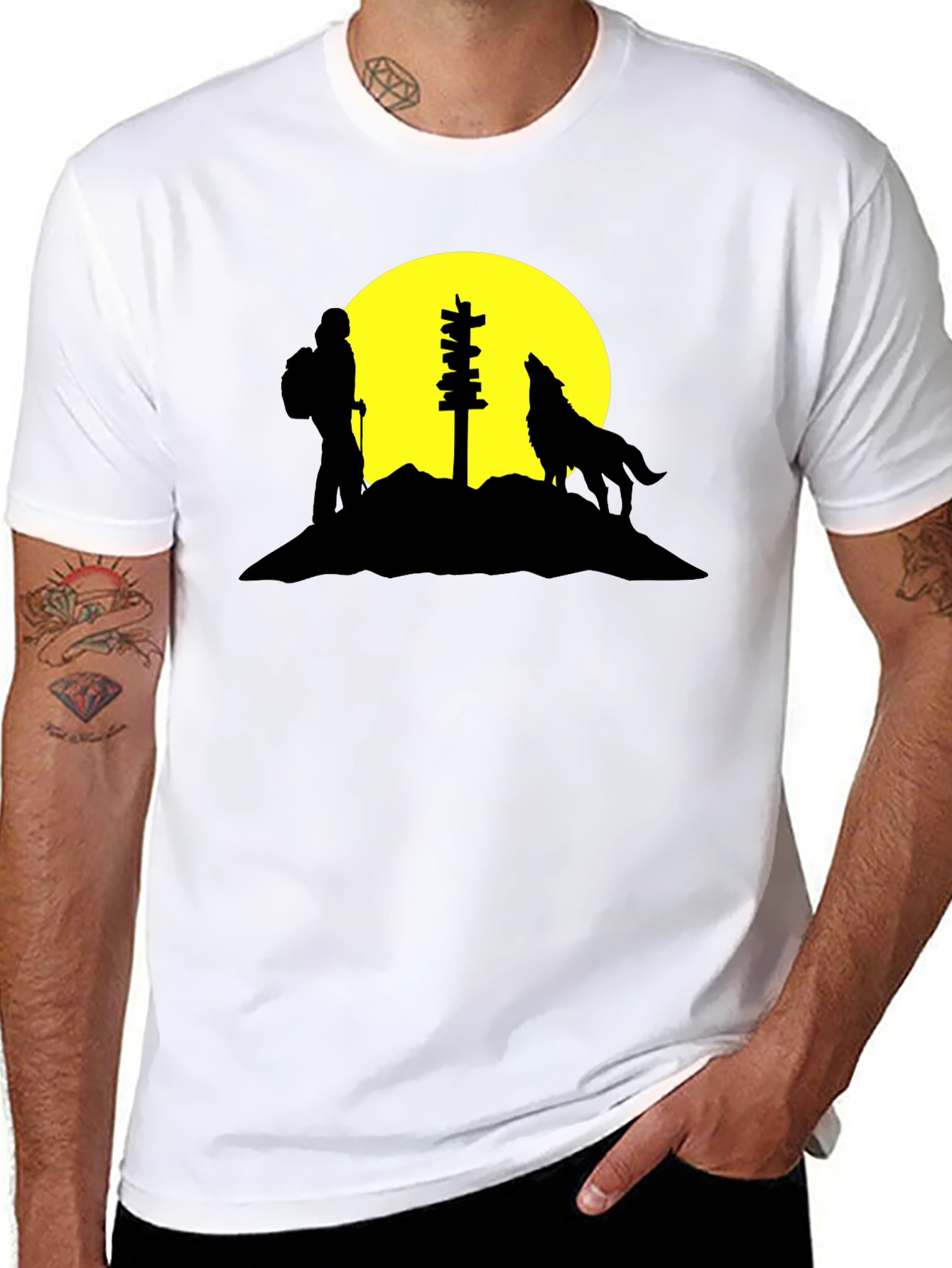 Hiking Wolf Black T-Shirt