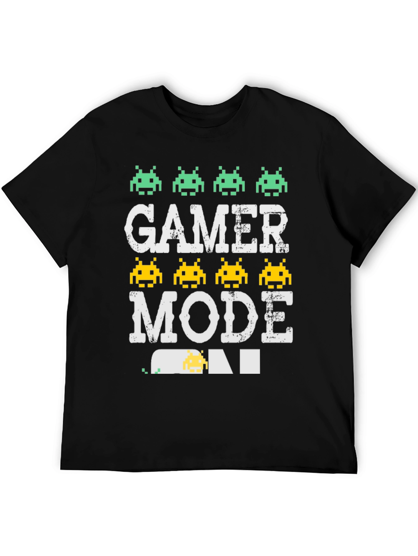 Gamer Mode Pixel Art Black T-Shirt
