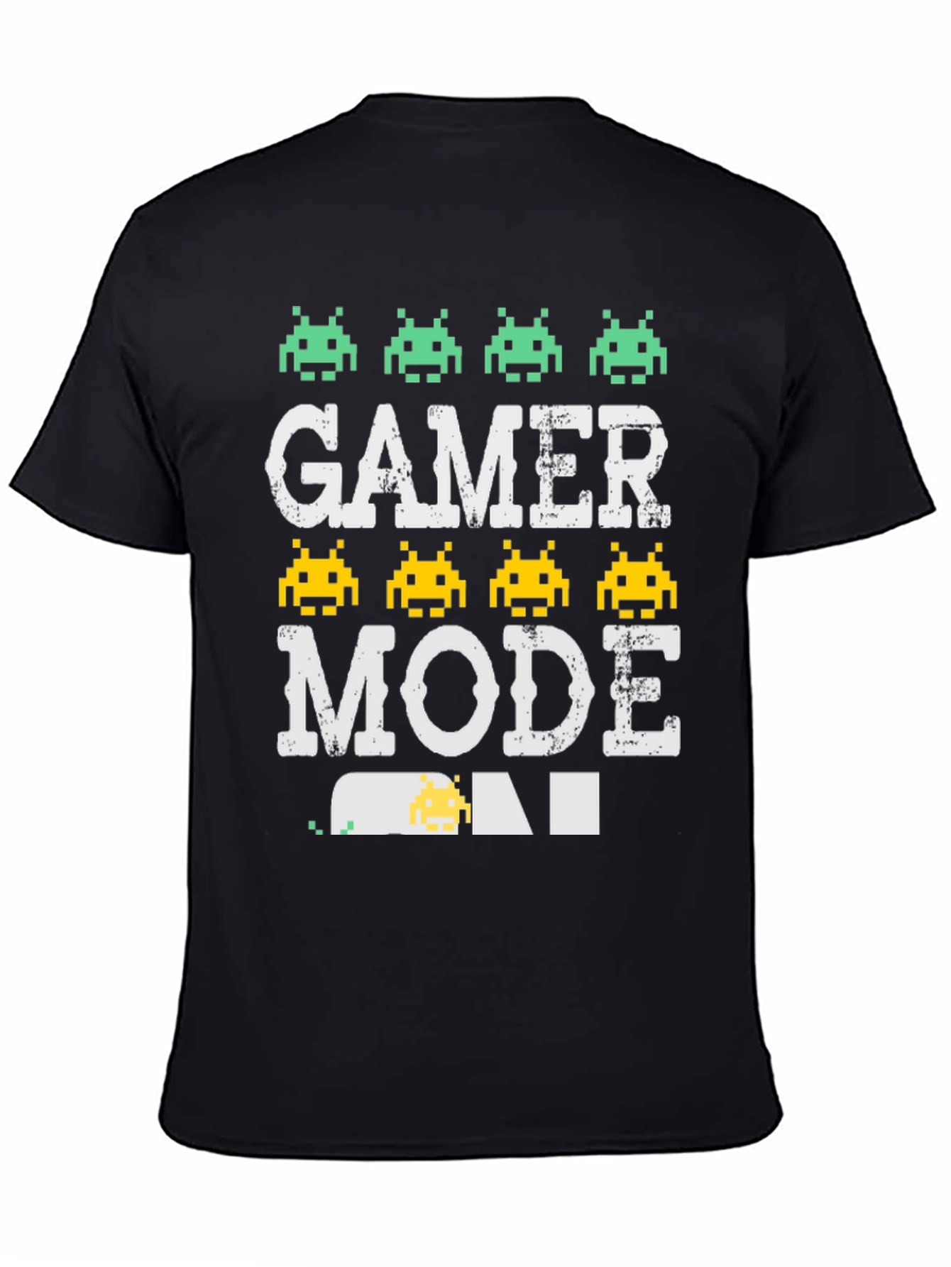 Gamer Mode Pixel Art Black T-Shirt