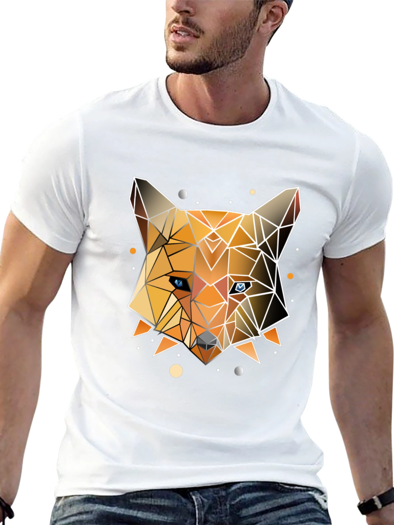 Geometric Fox Graphic Tee - Modern Design