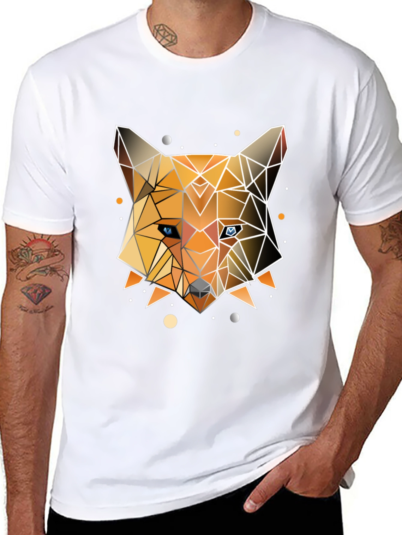 Geometric Fox Graphic Tee - Modern Design