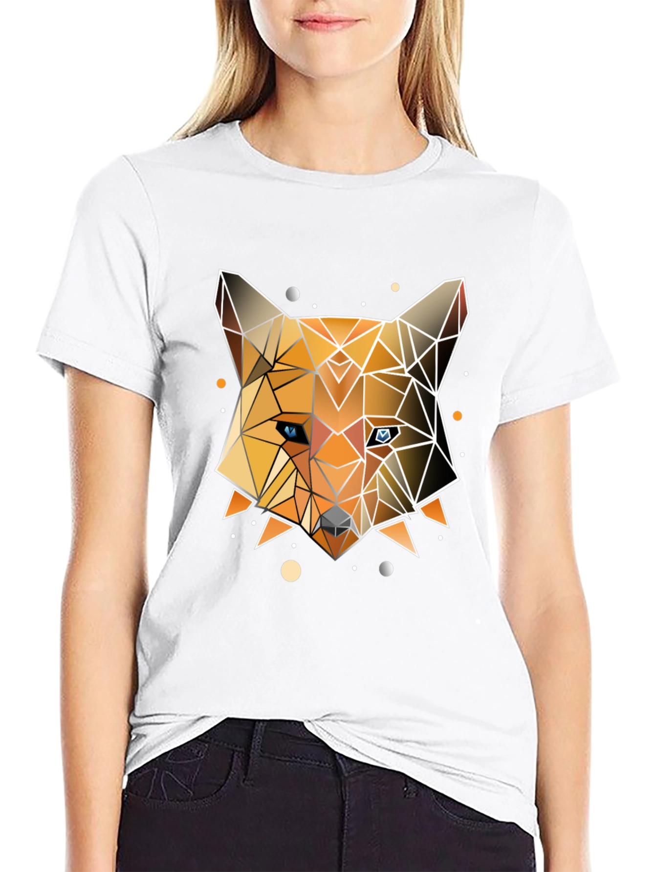 Geometric Fox Graphic Tee - Modern Design