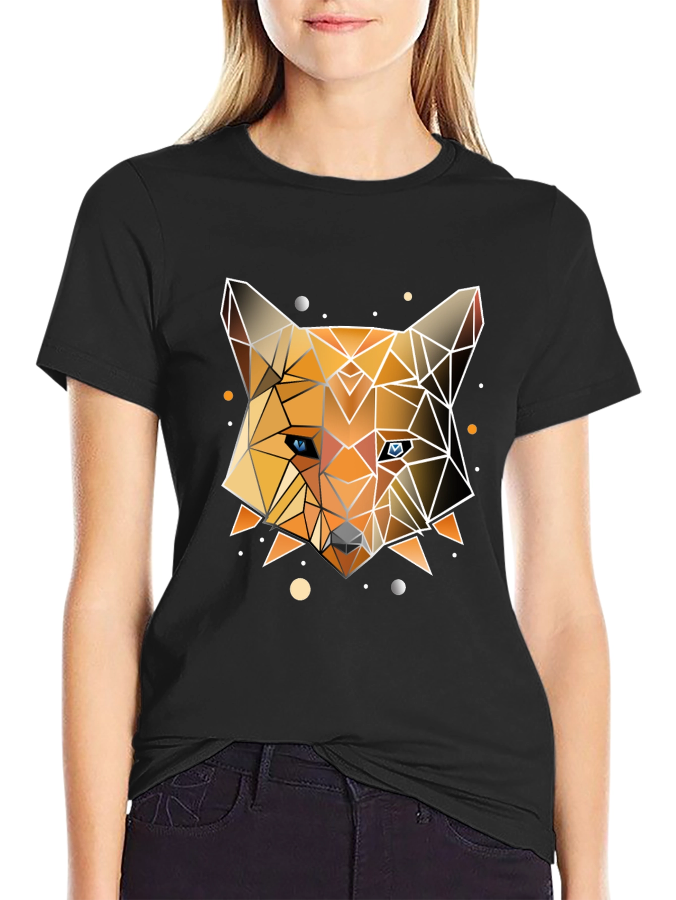 Geometric Fox Graphic Tee - Modern Design