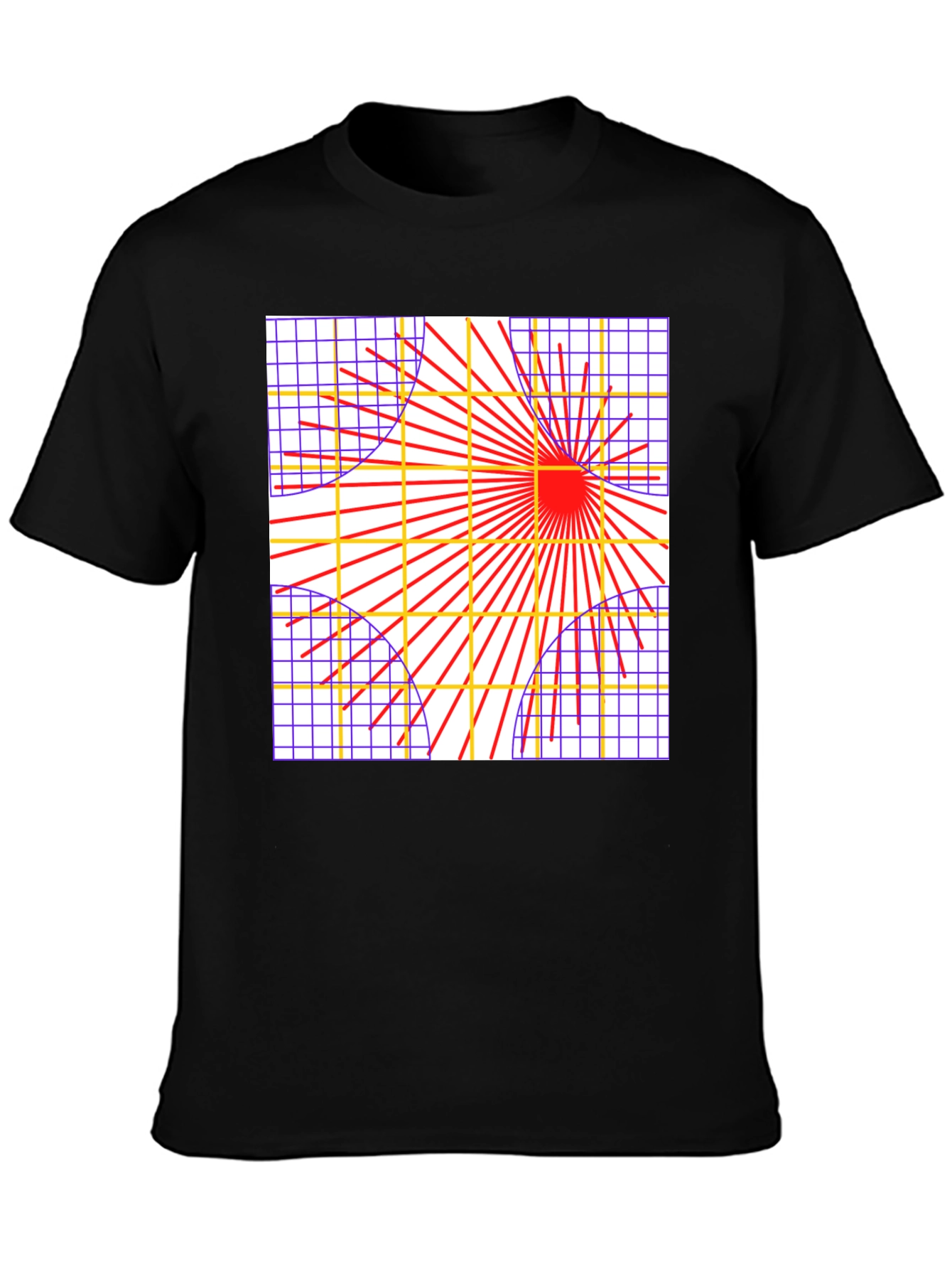 Geometric Grid Graphic Tee