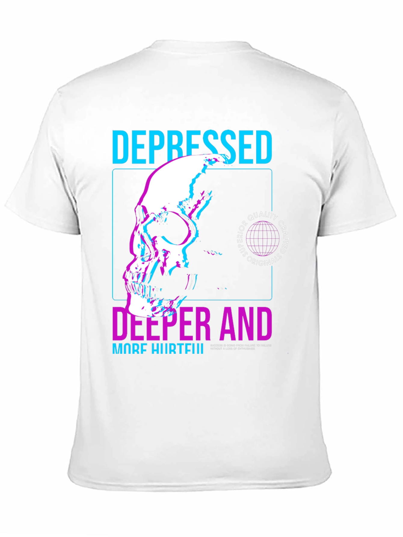 Depressed Skull Graphic T-Shirt
