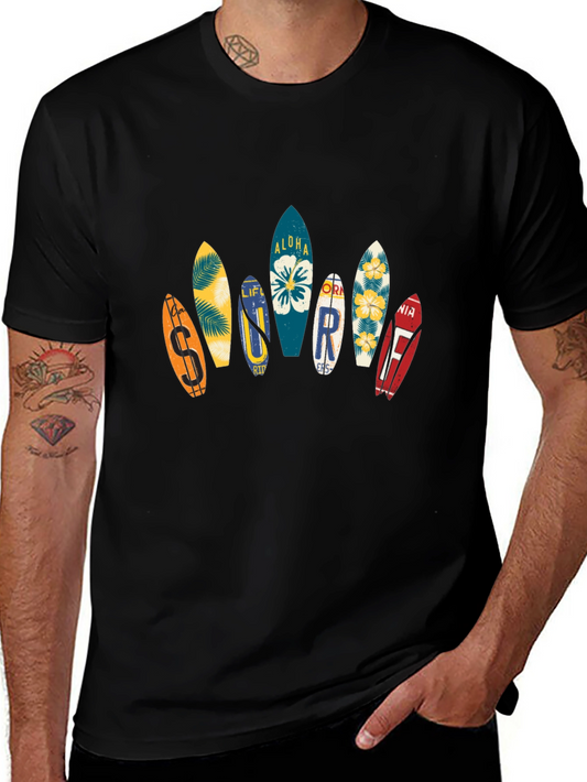 Aloha Surfboard Graphic Tee - Black