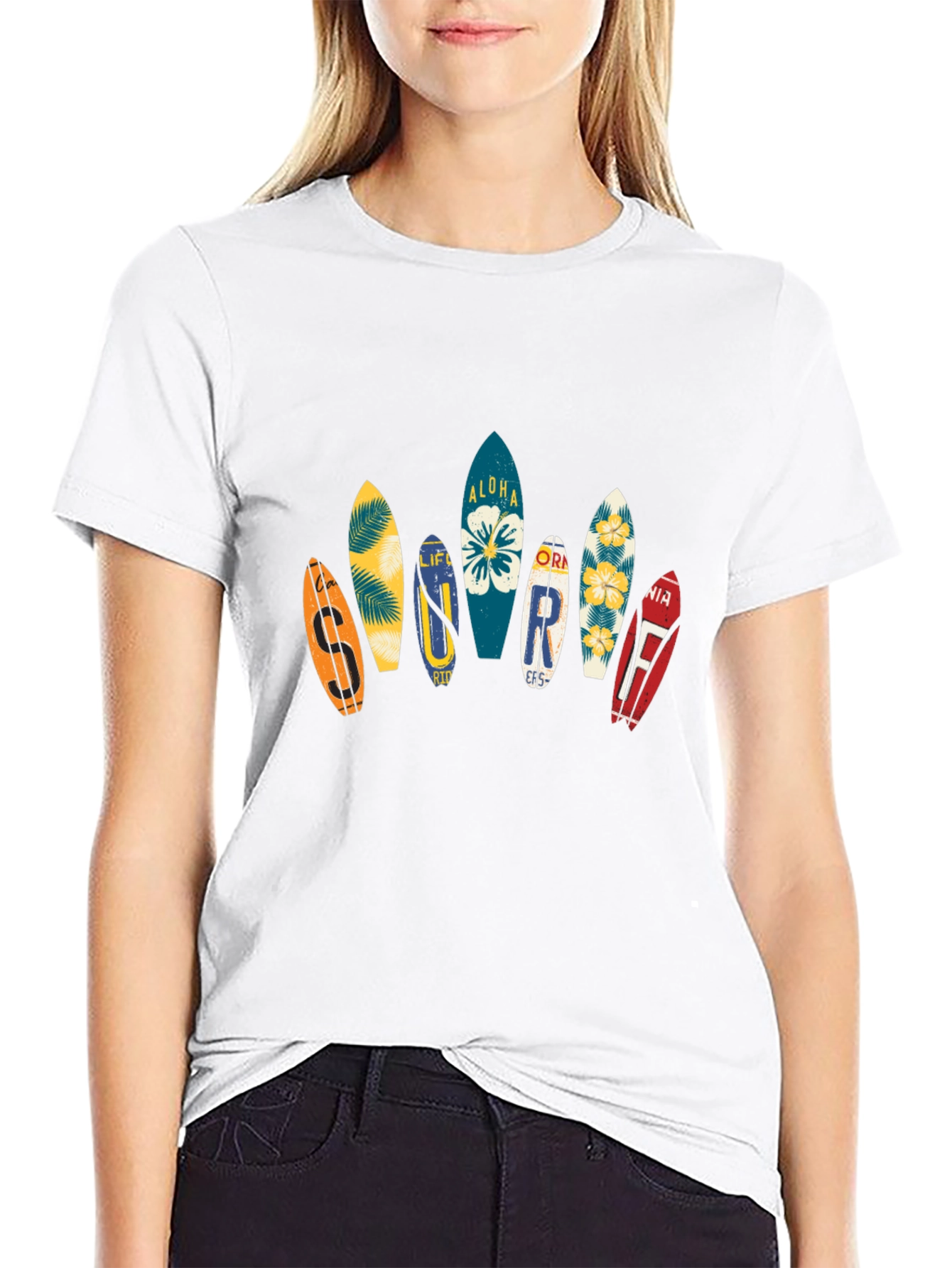 Aloha Surfboard Graphic Tee - Black