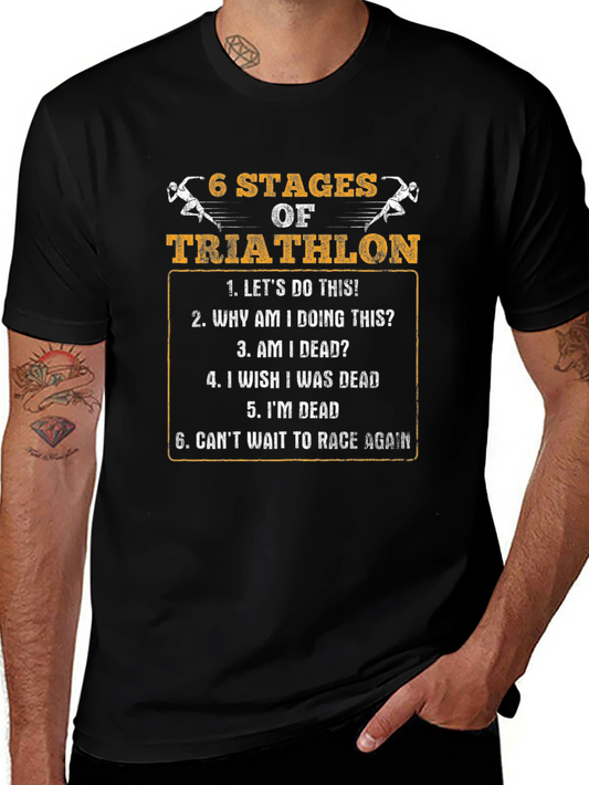 6 Stages of Triathlon Graphic T-Shirt