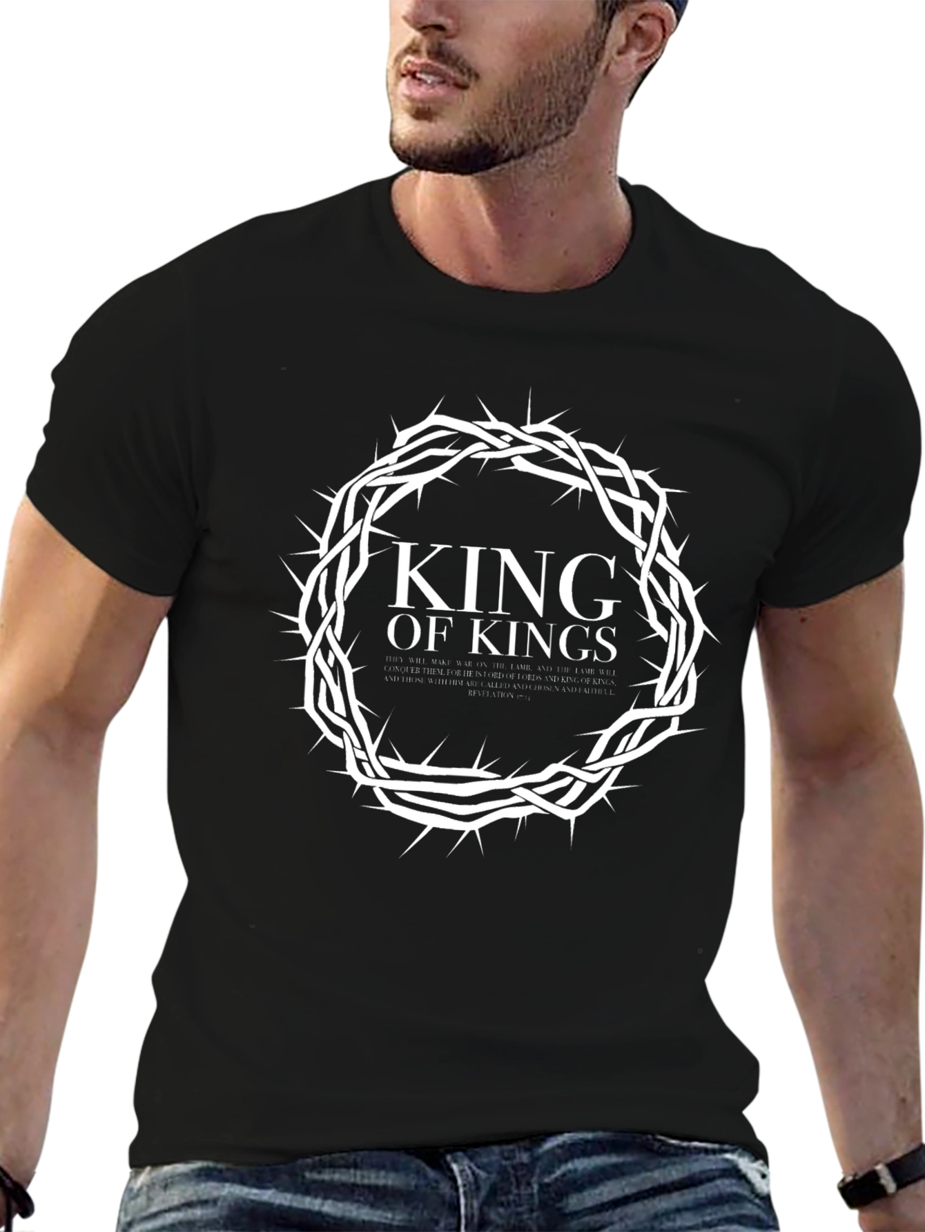 King of Kings Crown Graphic Black T-Shirt