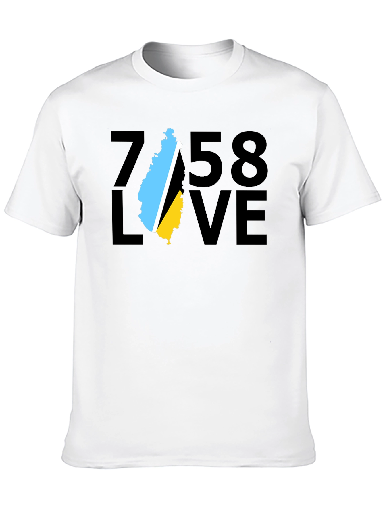 758 Love St. Lucia Flag T-Shirt