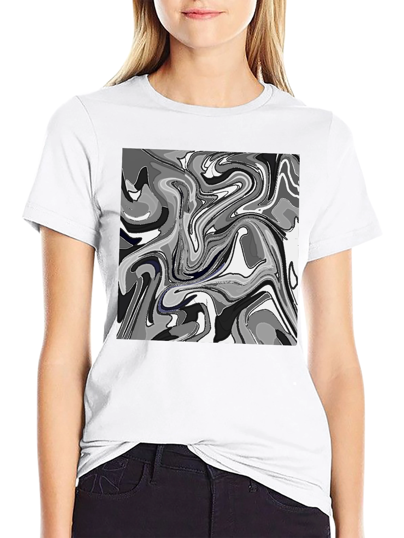 Abstract Art Mens Black T-Shirt