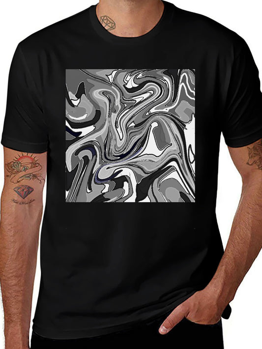 Abstract Art Mens Black T-Shirt