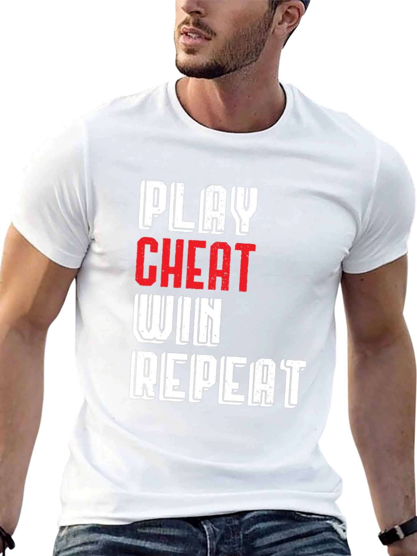 Play Cheat Win Repeat Graphic T-Shirt