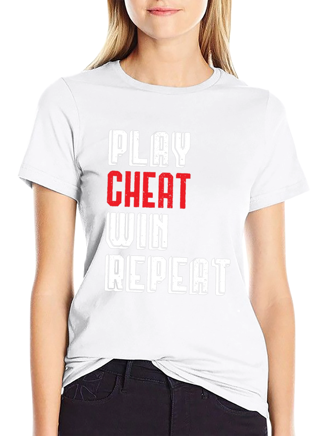 Play Cheat Win Repeat Graphic T-Shirt