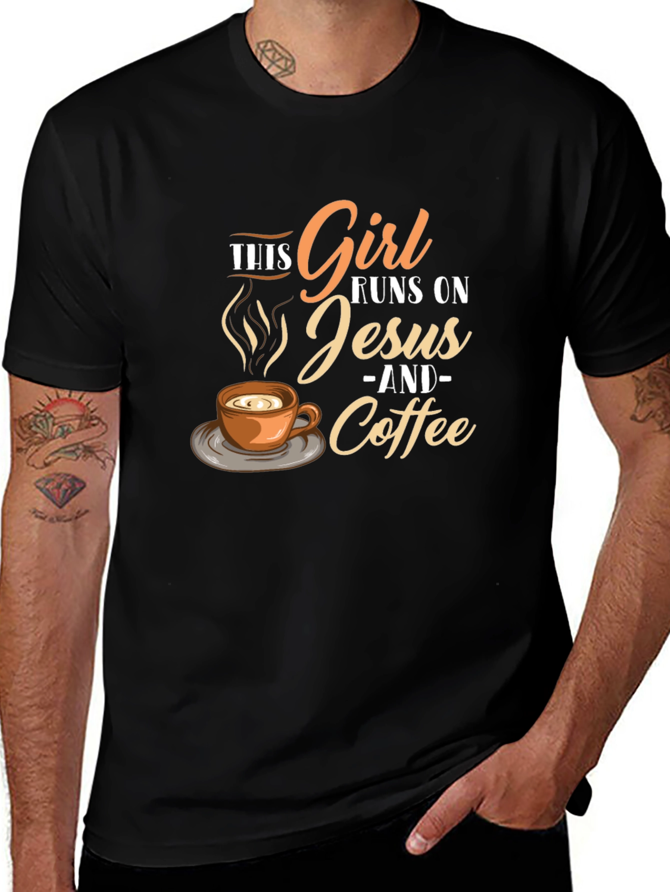 Girl Runs on Jesus and Coffee T-Shirt