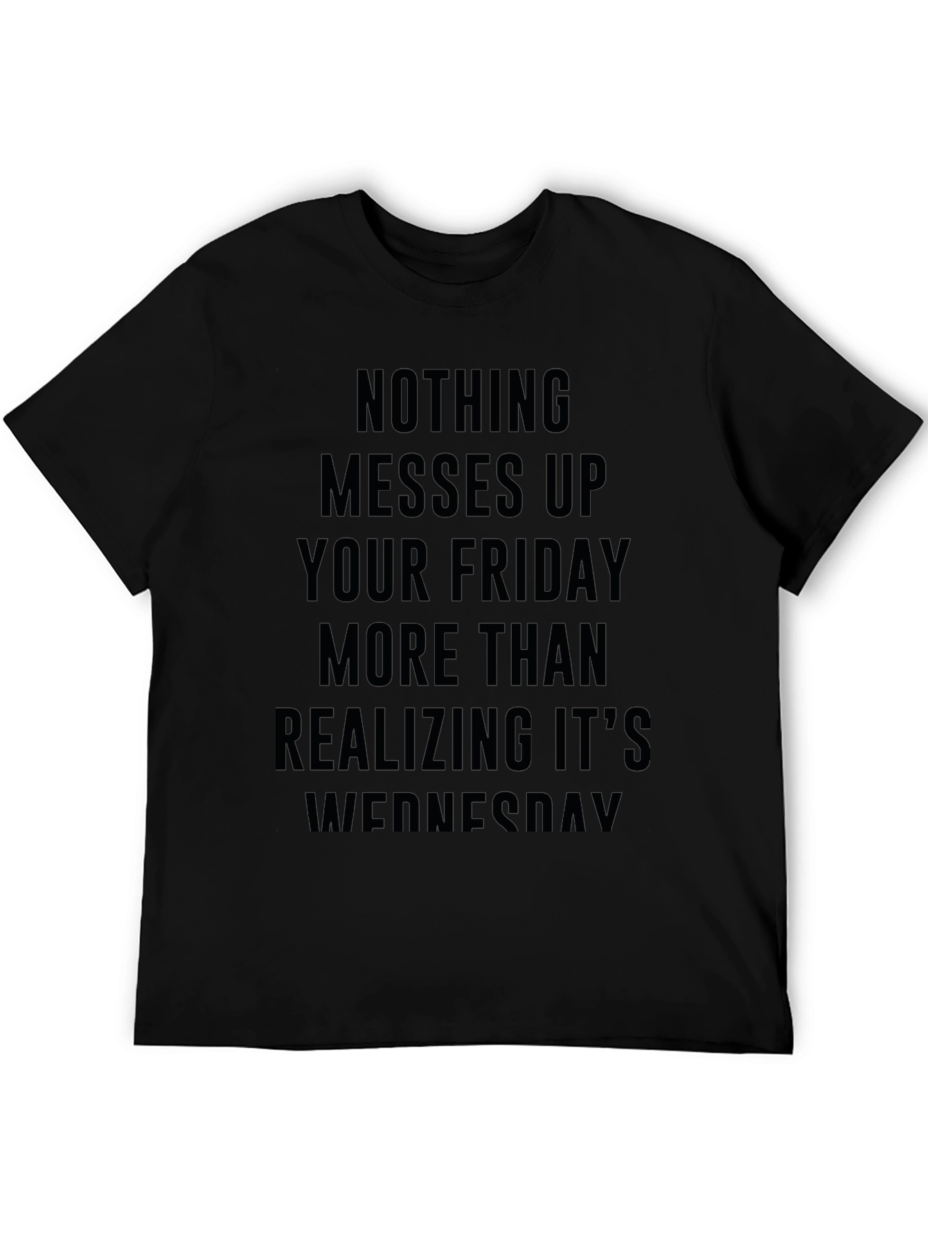 Funny Wednesday Realization Mens Black T-Shirt