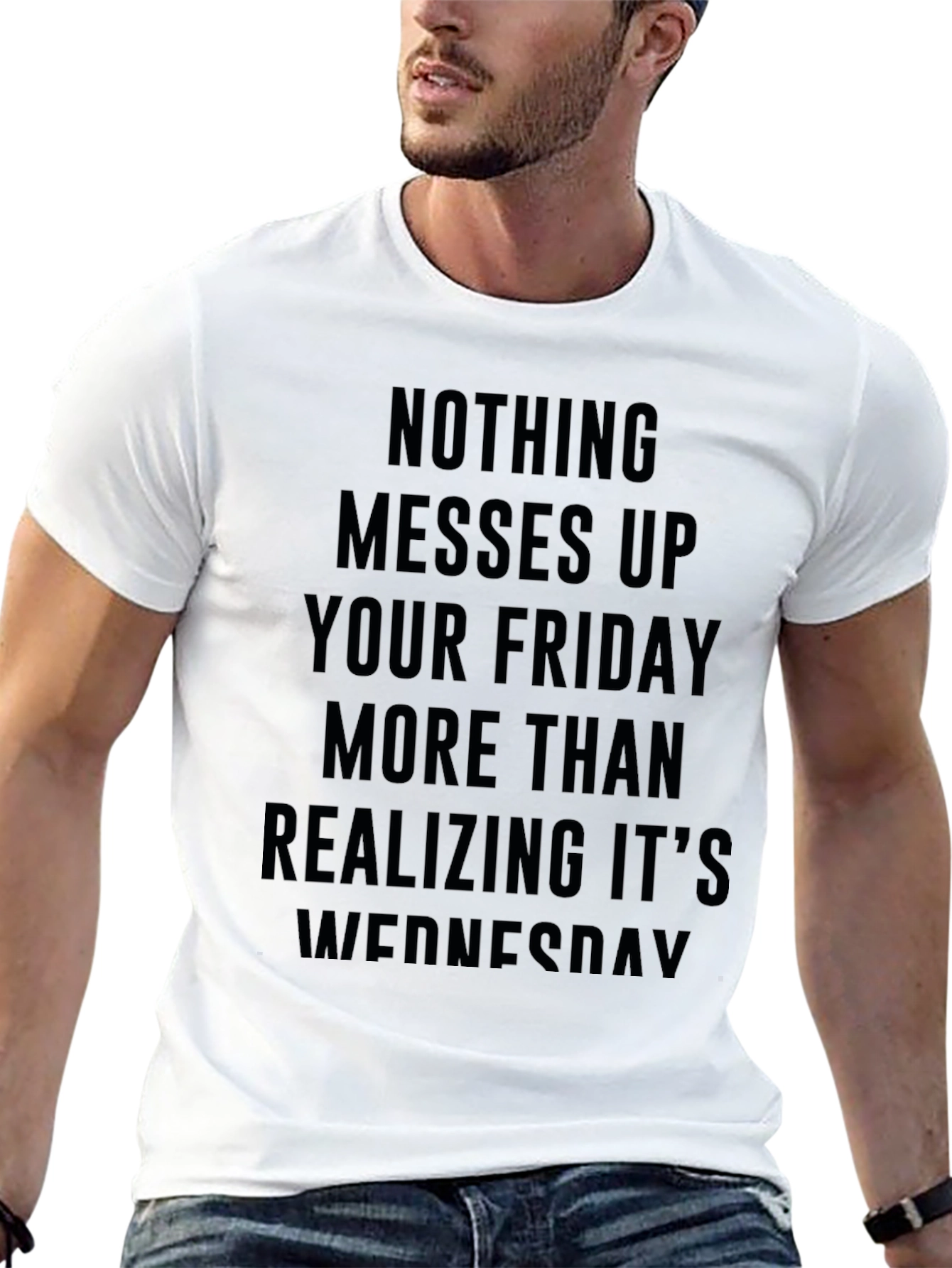 Funny Wednesday Realization Mens Black T-Shirt