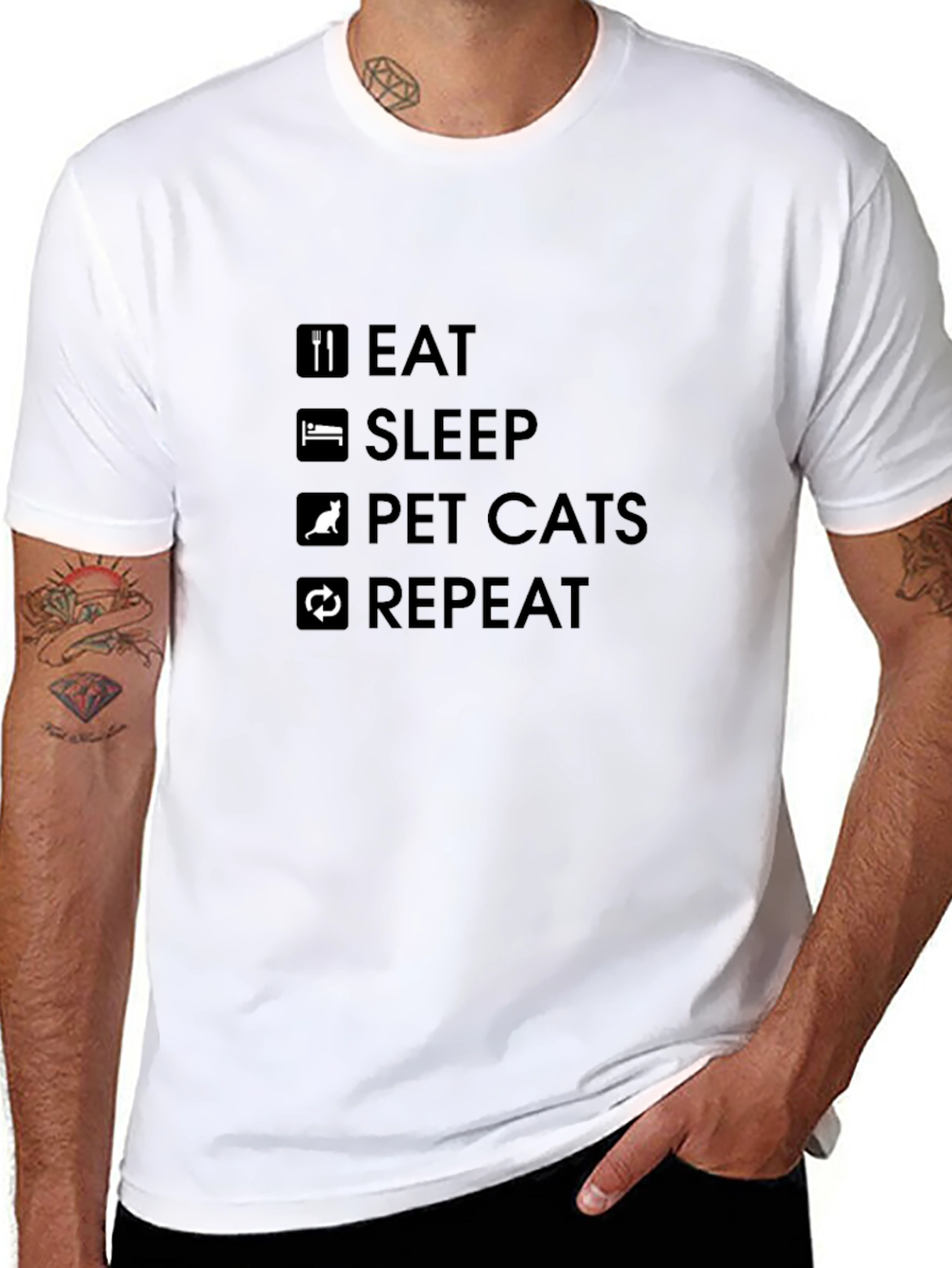 Eat Sleep Pet Cats Repeat T-Shirt