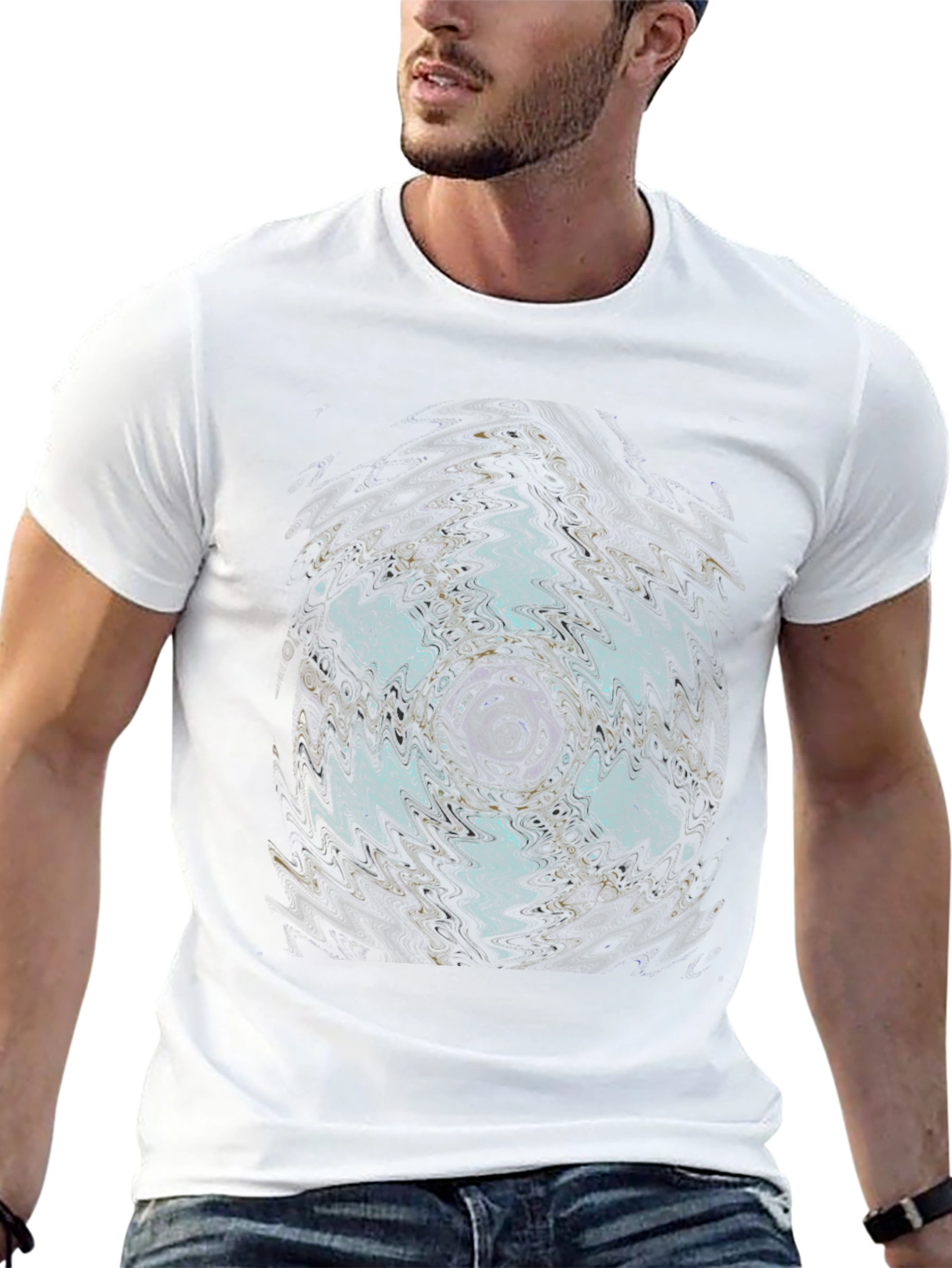 Abstract Vortex Graphic Black T-Shirt