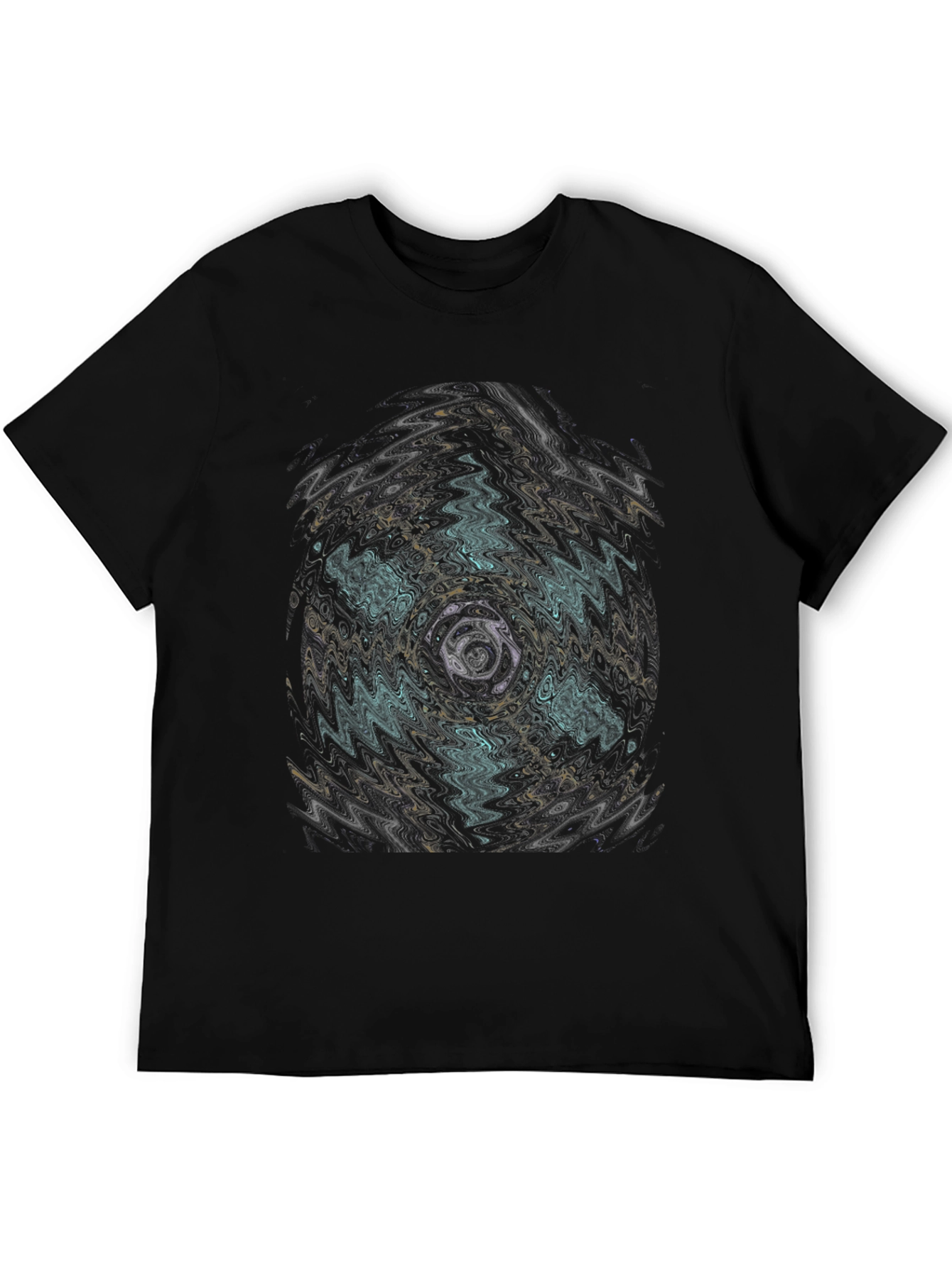 Abstract Vortex Graphic Black T-Shirt