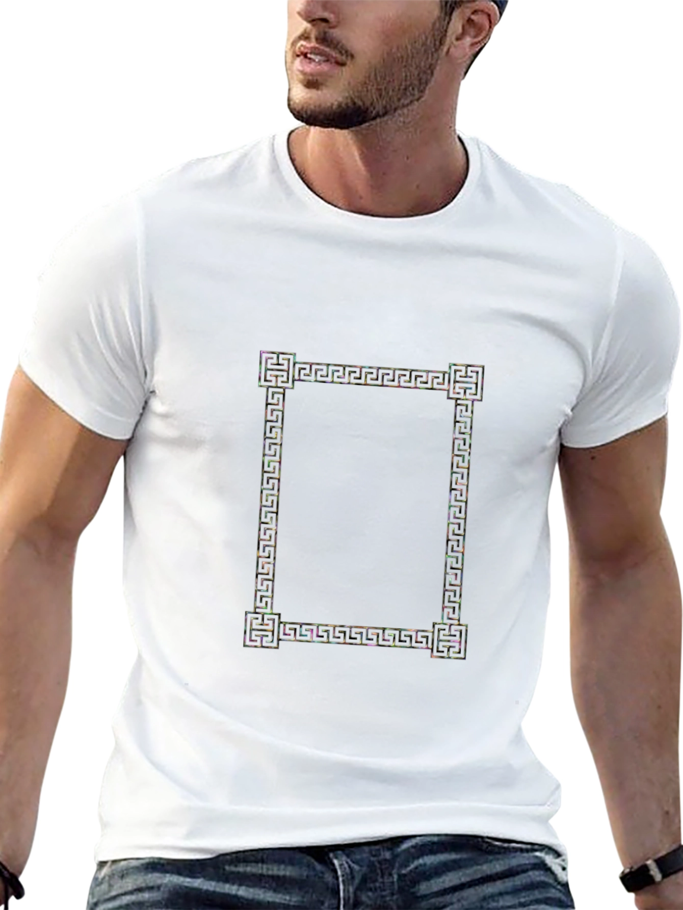Geometric Frame Graphic Black T-Shirt