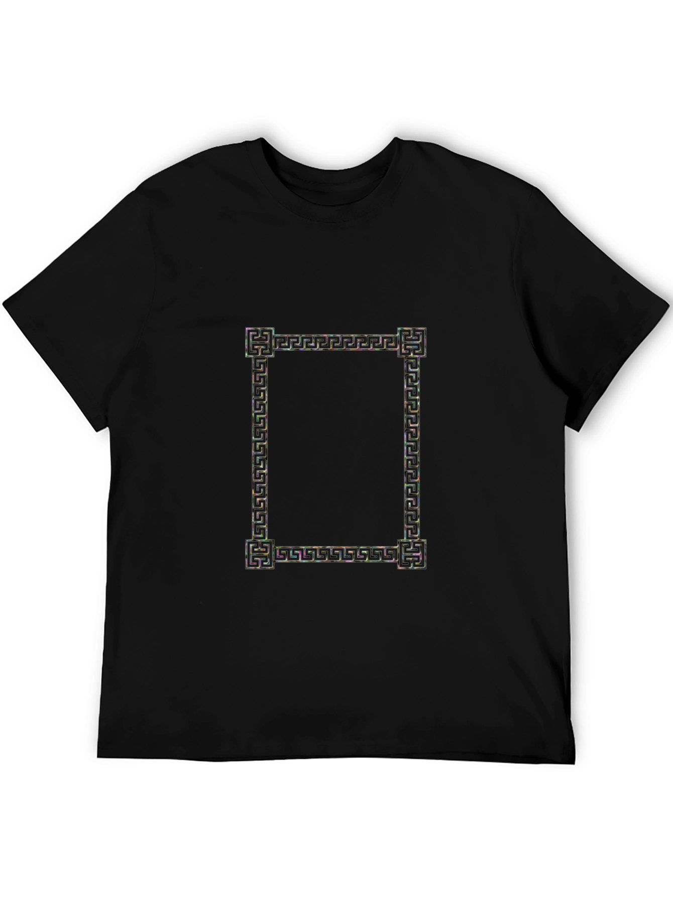 Geometric Frame Graphic Black T-Shirt