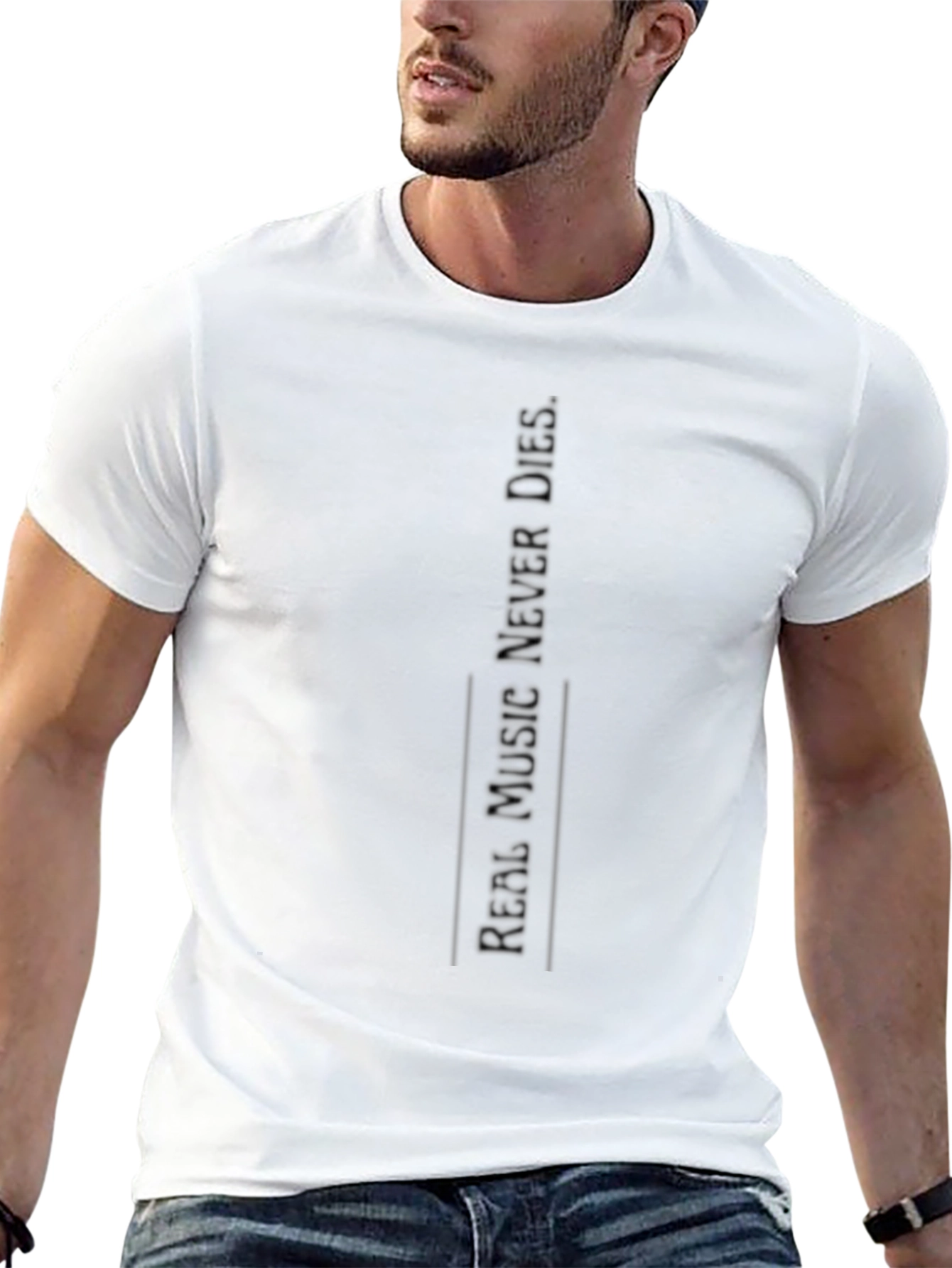 Real Music Never Dies Black T-Shirt