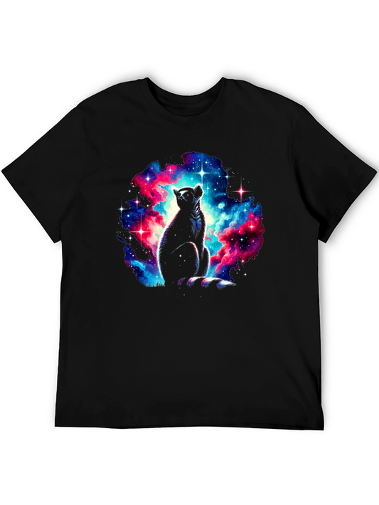 Galaxy Lemur Graphic T-Shirt - Mens Black Tee