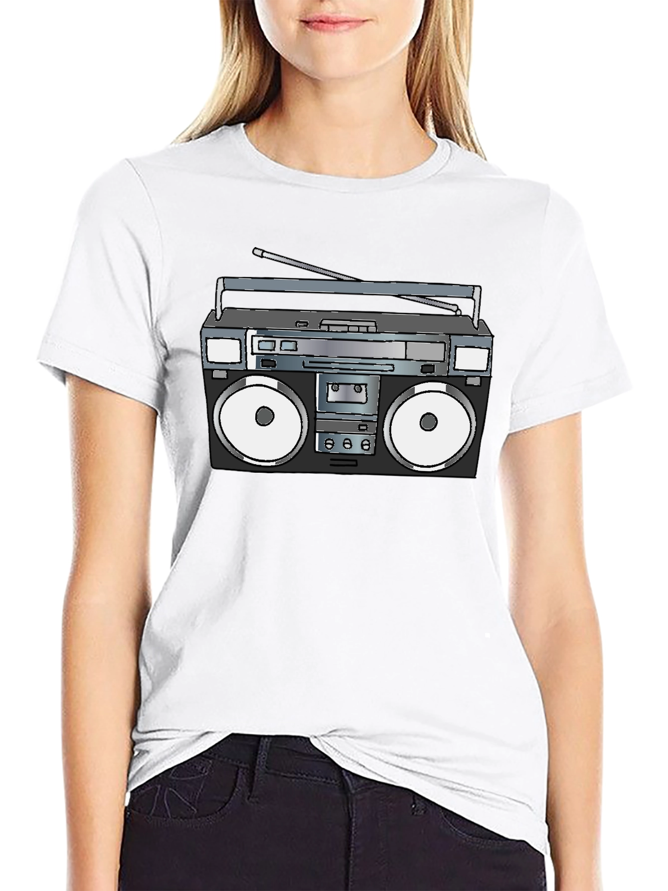 Retro Boombox T-Shirt - Black