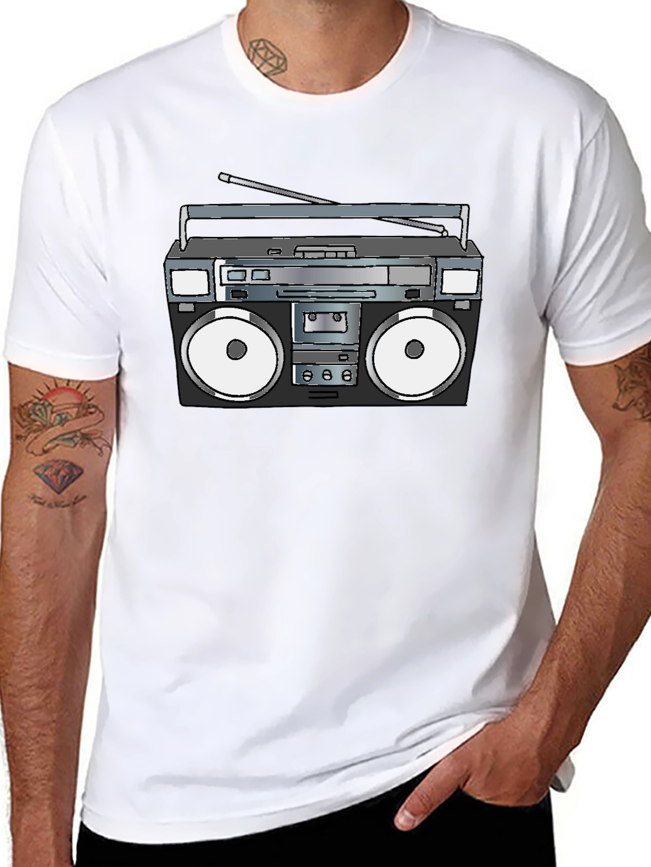 Retro Boombox T-Shirt - Black