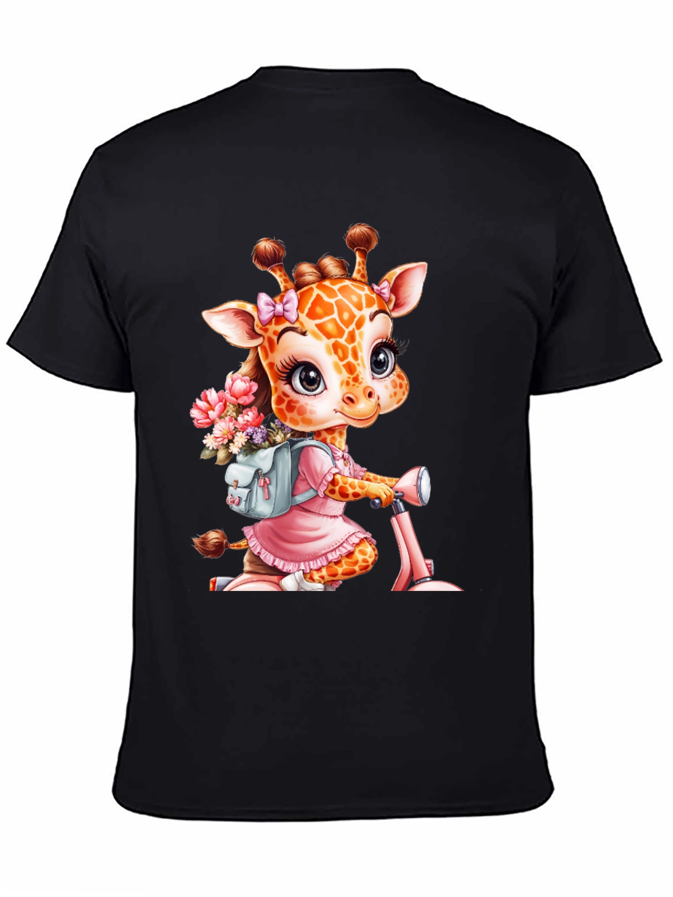 Giraffe on Scooter Graphic Tee - Cute Animal T-Shirt