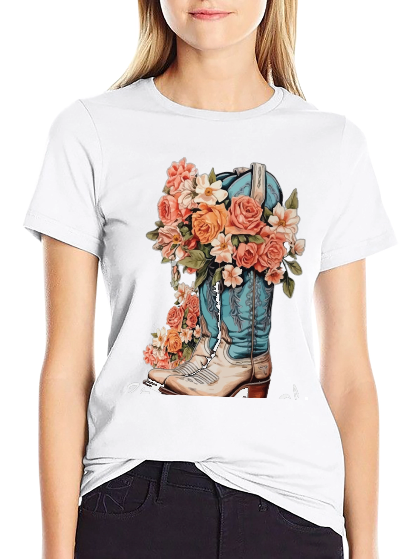 Floral Cowboy Boot Graphic Tee