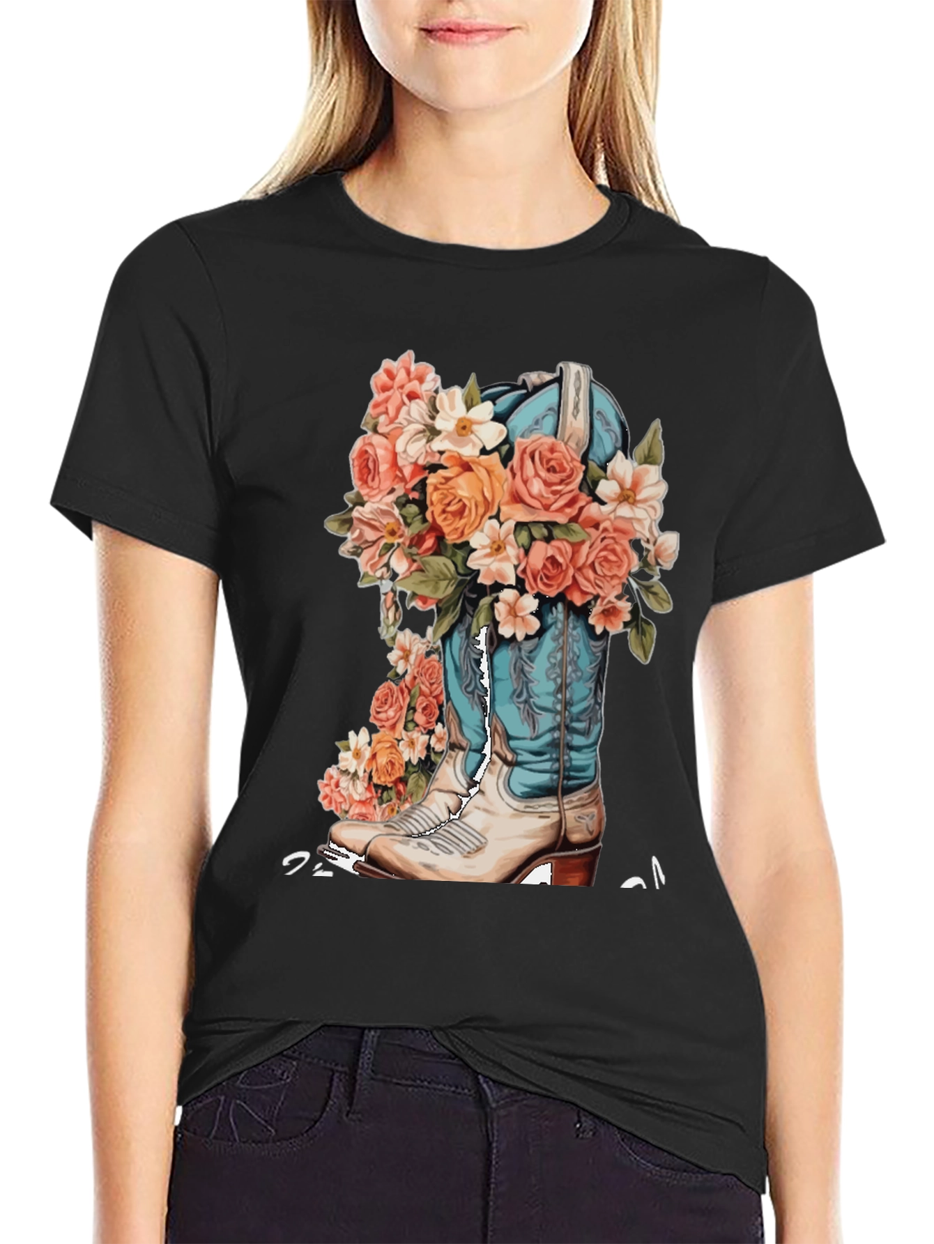 Floral Cowboy Boot Graphic Tee