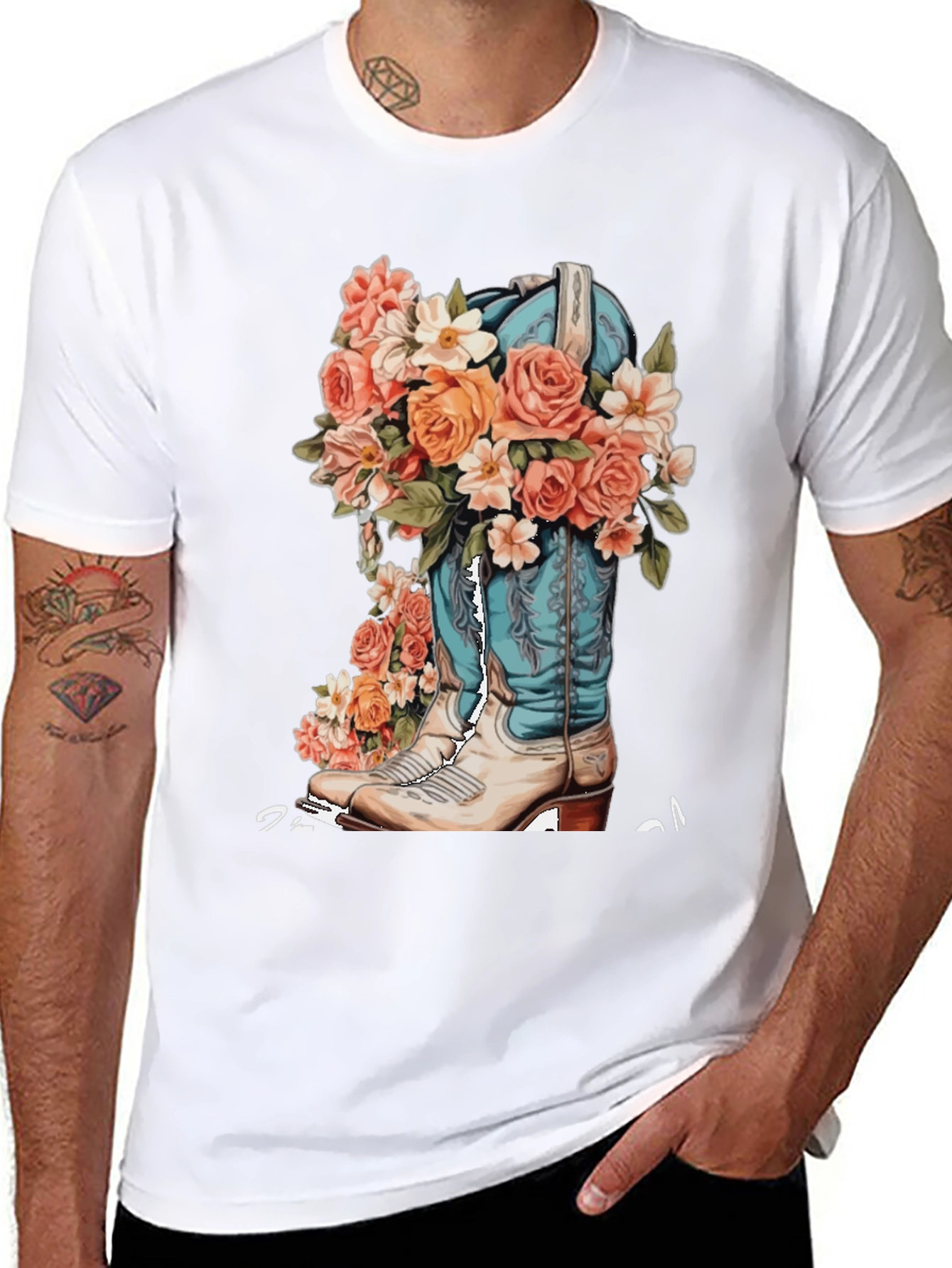 Floral Cowboy Boot Graphic Tee