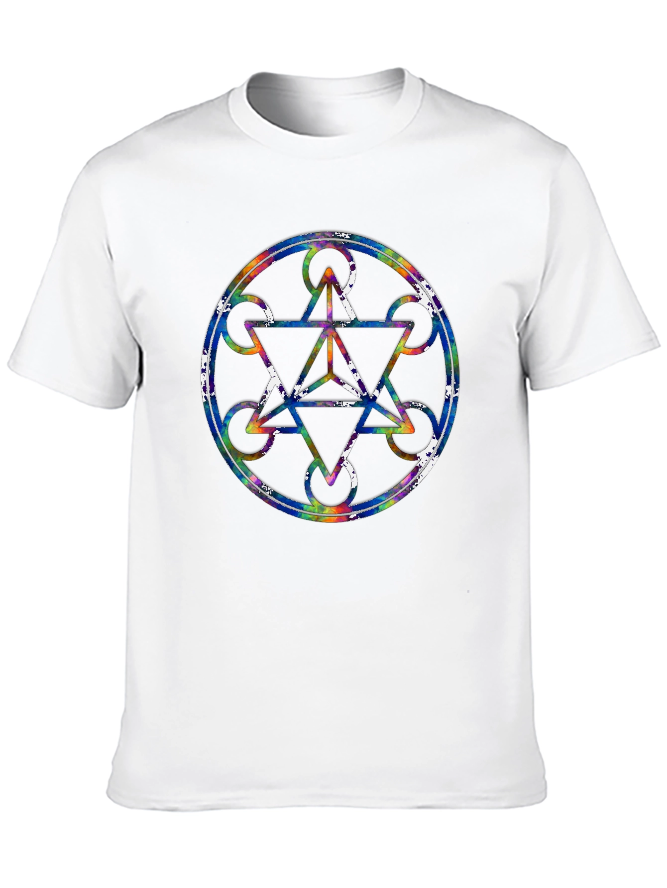 Geometric Pattern Graphic Tee - Stylish Mens Black T-Shirt