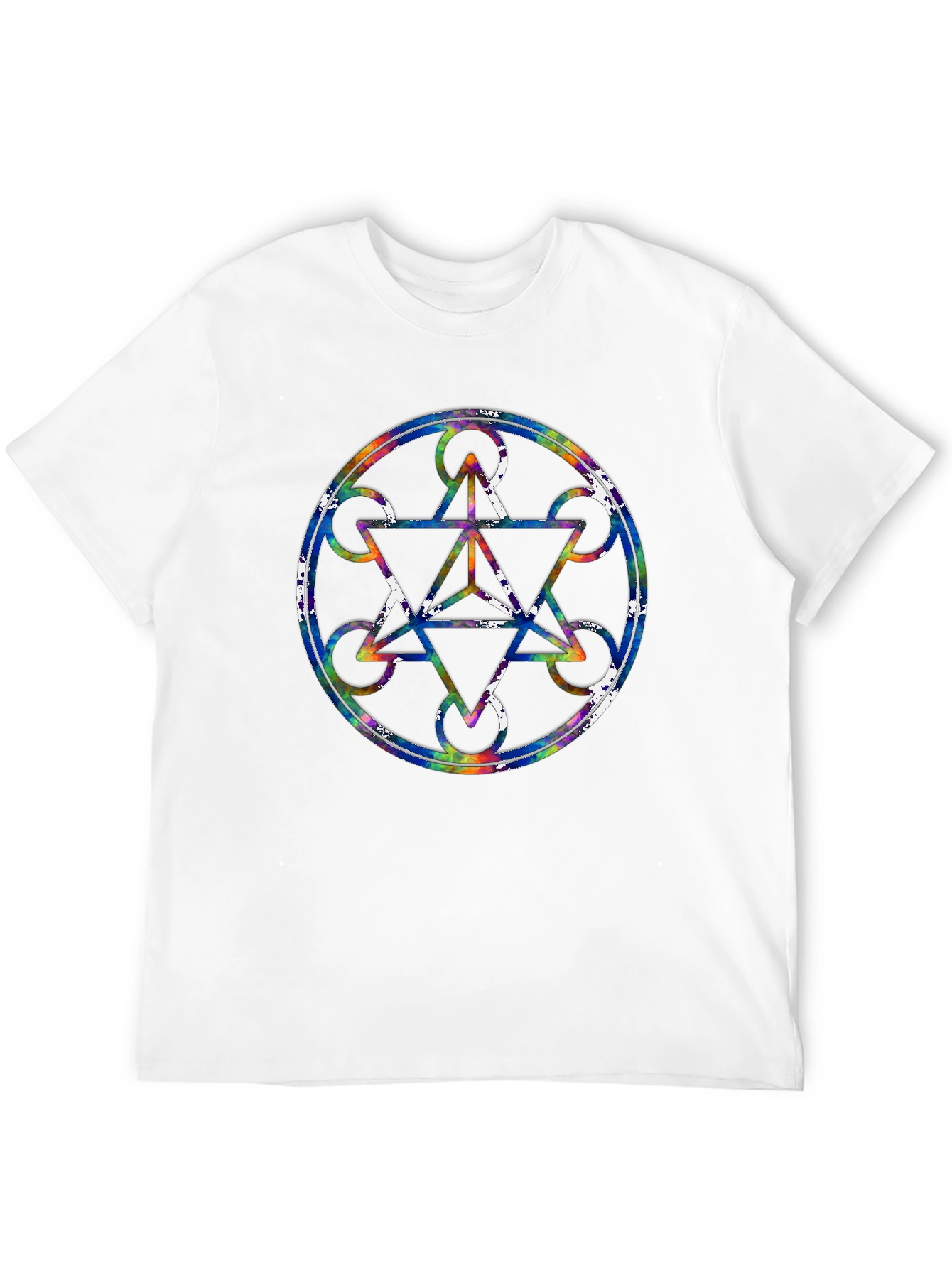 Geometric Pattern Graphic Tee - Stylish Mens Black T-Shirt