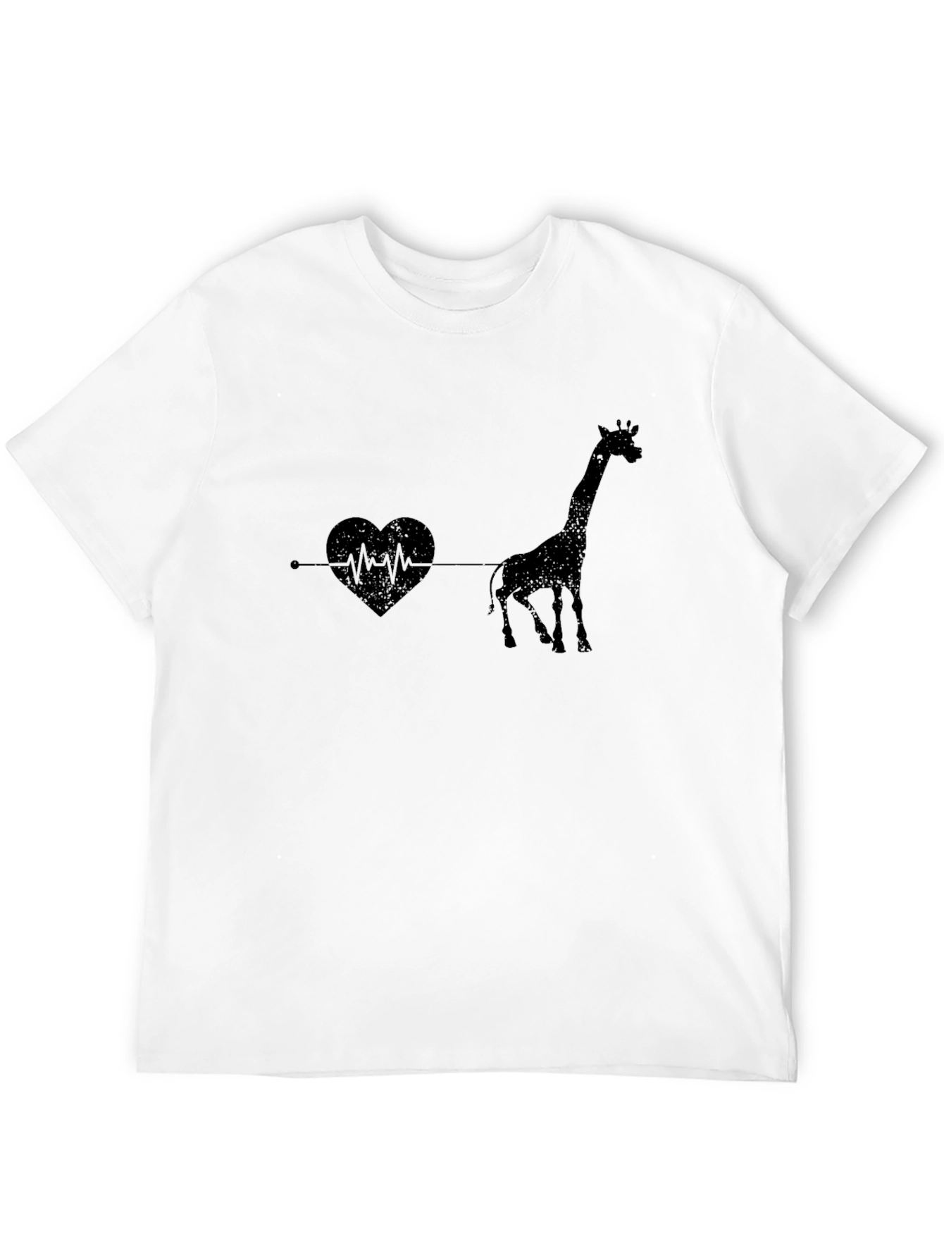 Giraffe Heartbeat Graphic Tee - Unique Animal Lovers T-Shirt