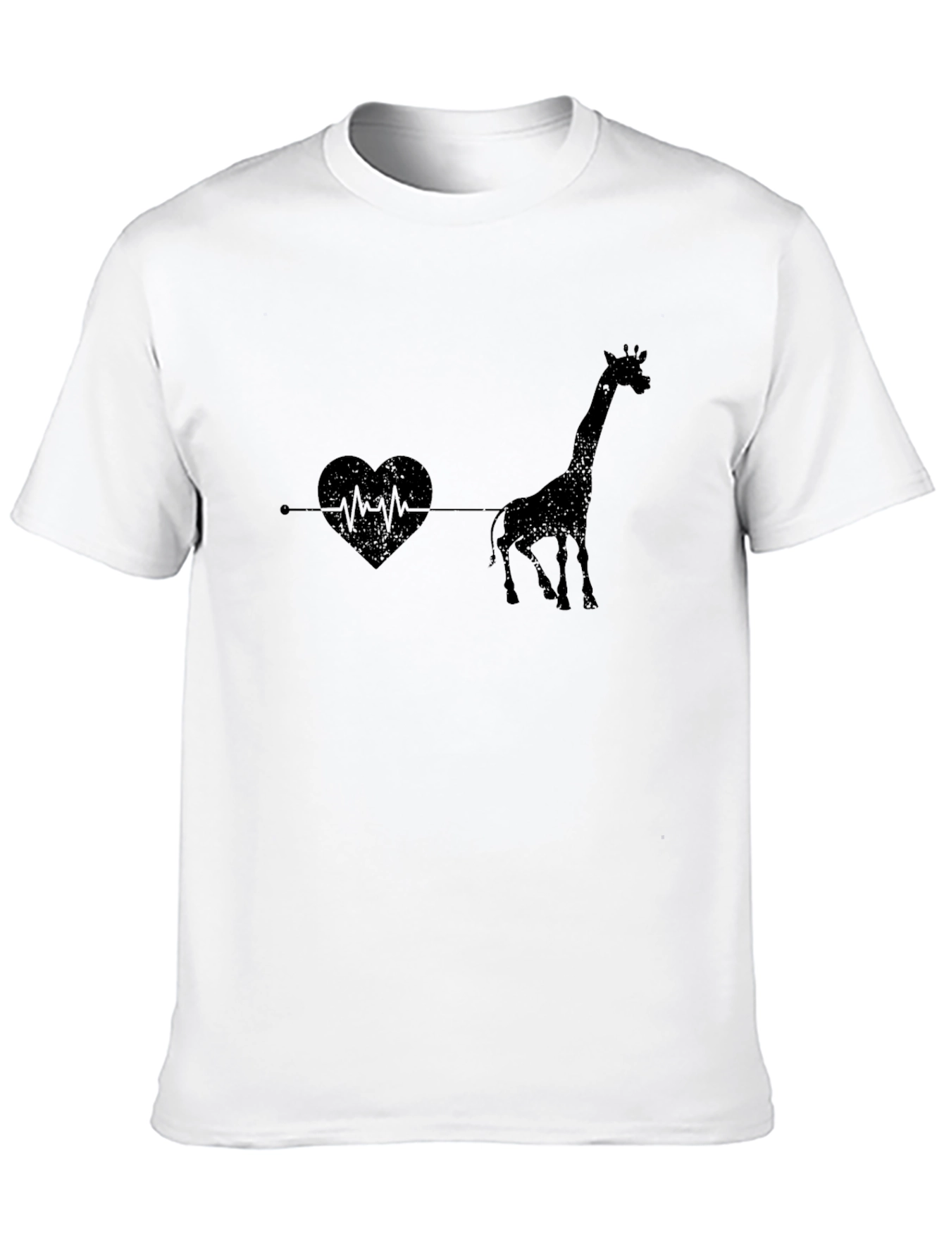 Giraffe Heartbeat Graphic Tee - Unique Animal Lovers T-Shirt