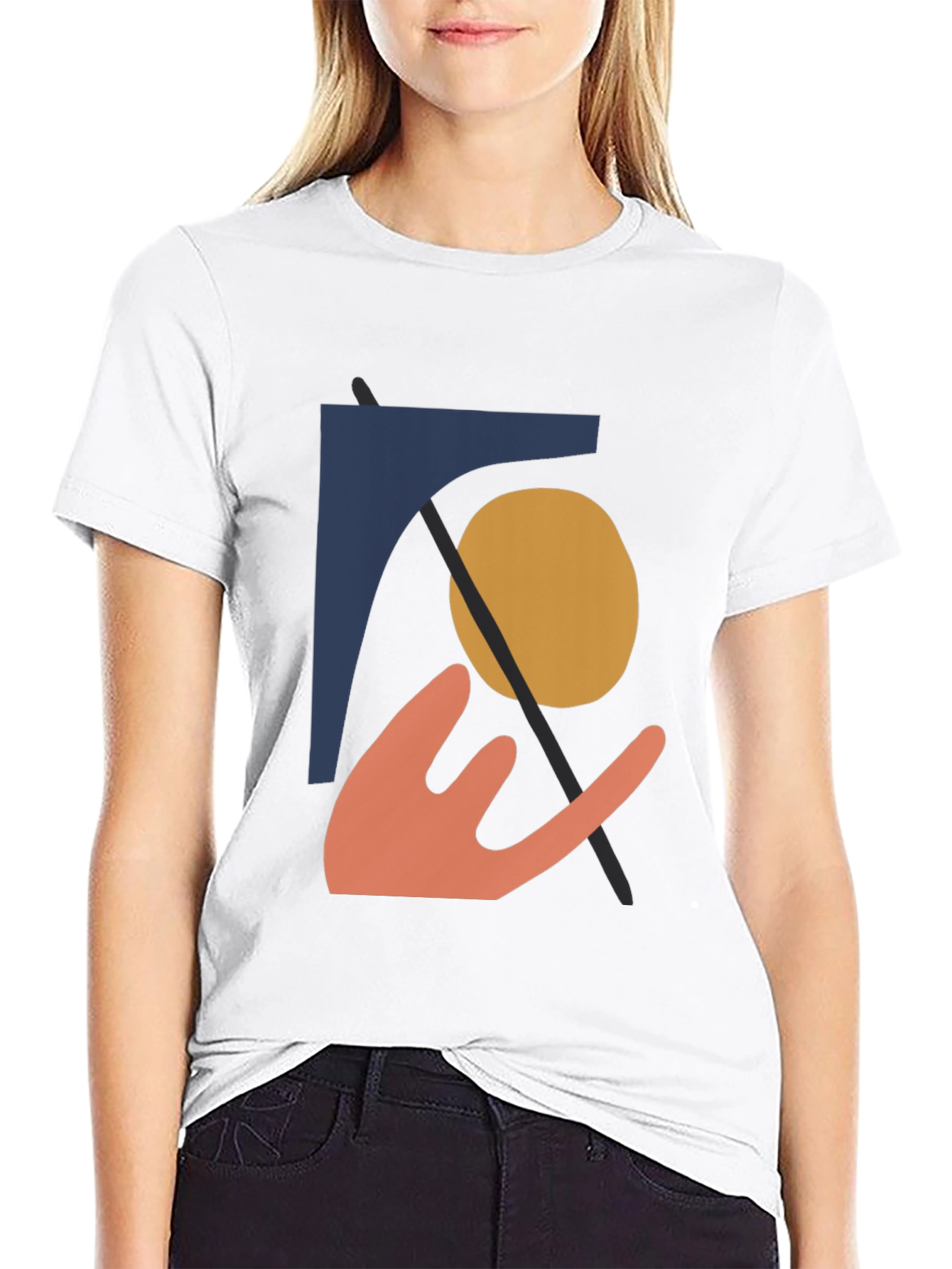 Abstract Graphic Print Black T-Shirt