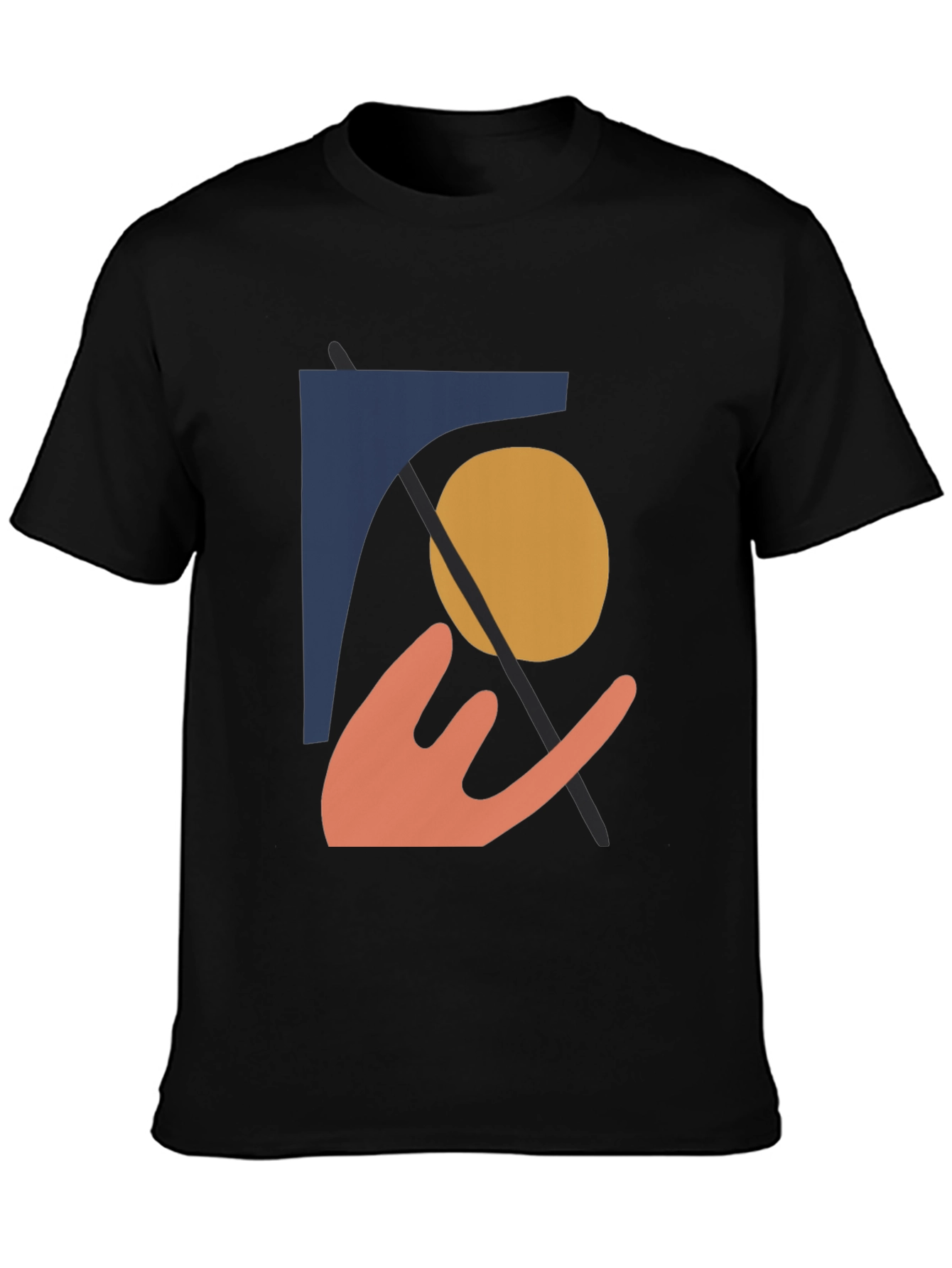 Abstract Graphic Print Black T-Shirt