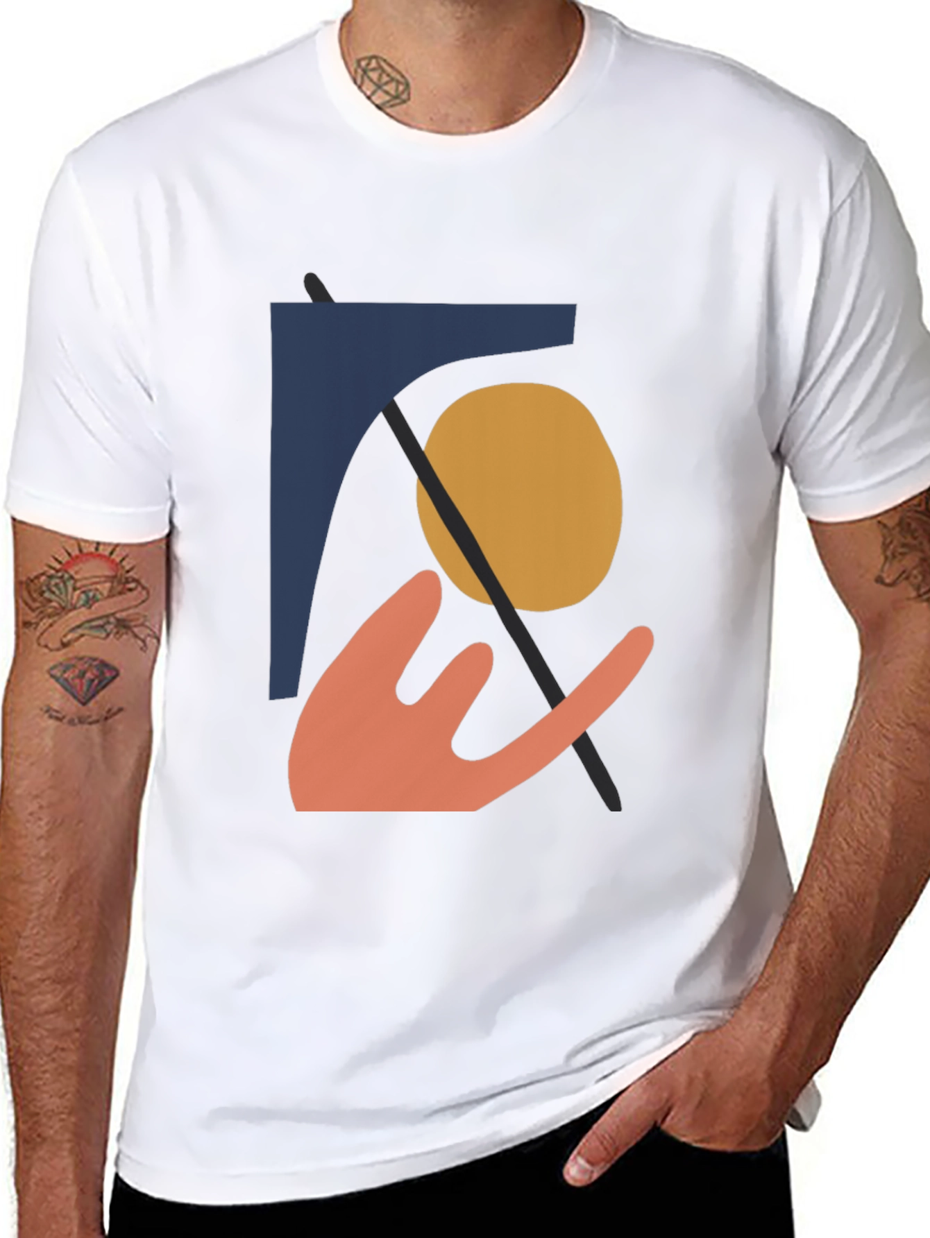 Abstract Graphic Print Black T-Shirt