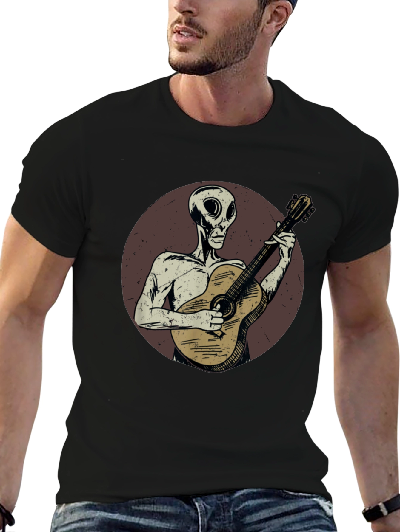 Alien Guitarist Graphic T-Shirt - Unique Design
