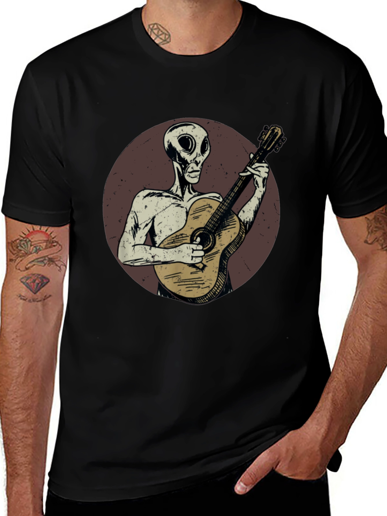 Alien Guitarist Graphic T-Shirt - Unique Design