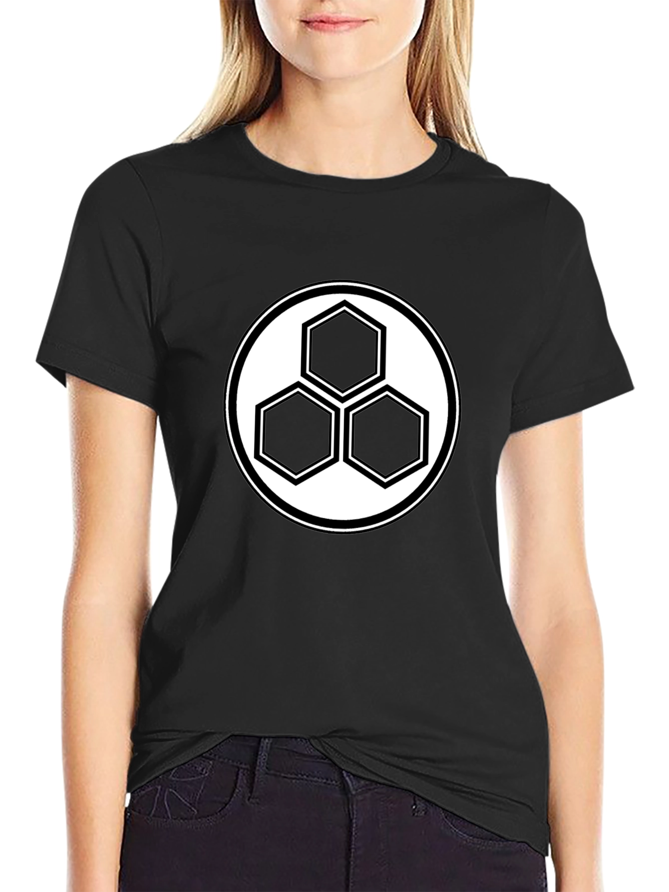 Geometric Hexagon T-Shirt - Modern Minimalist Design