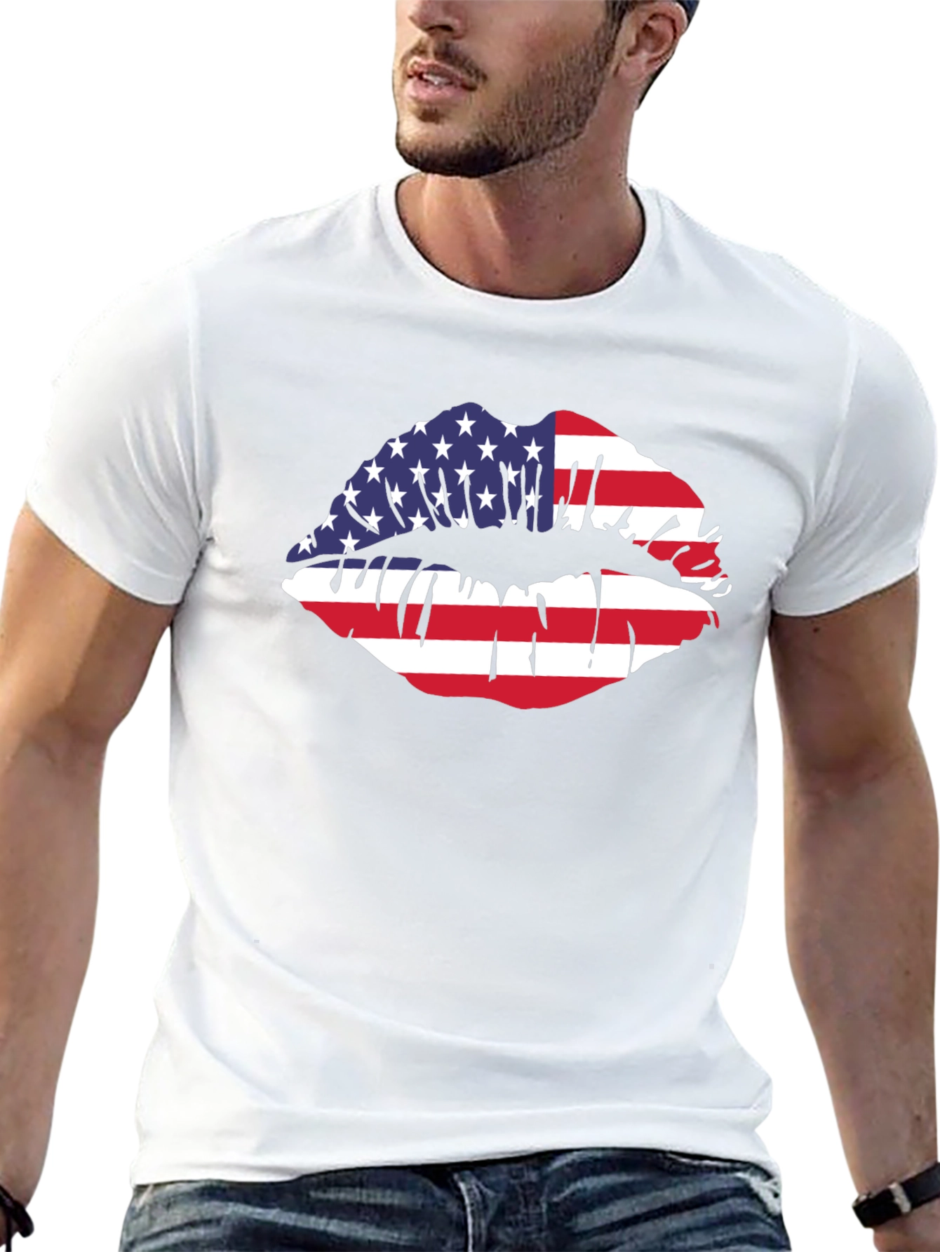 American Flag Lips Graphic Tee
