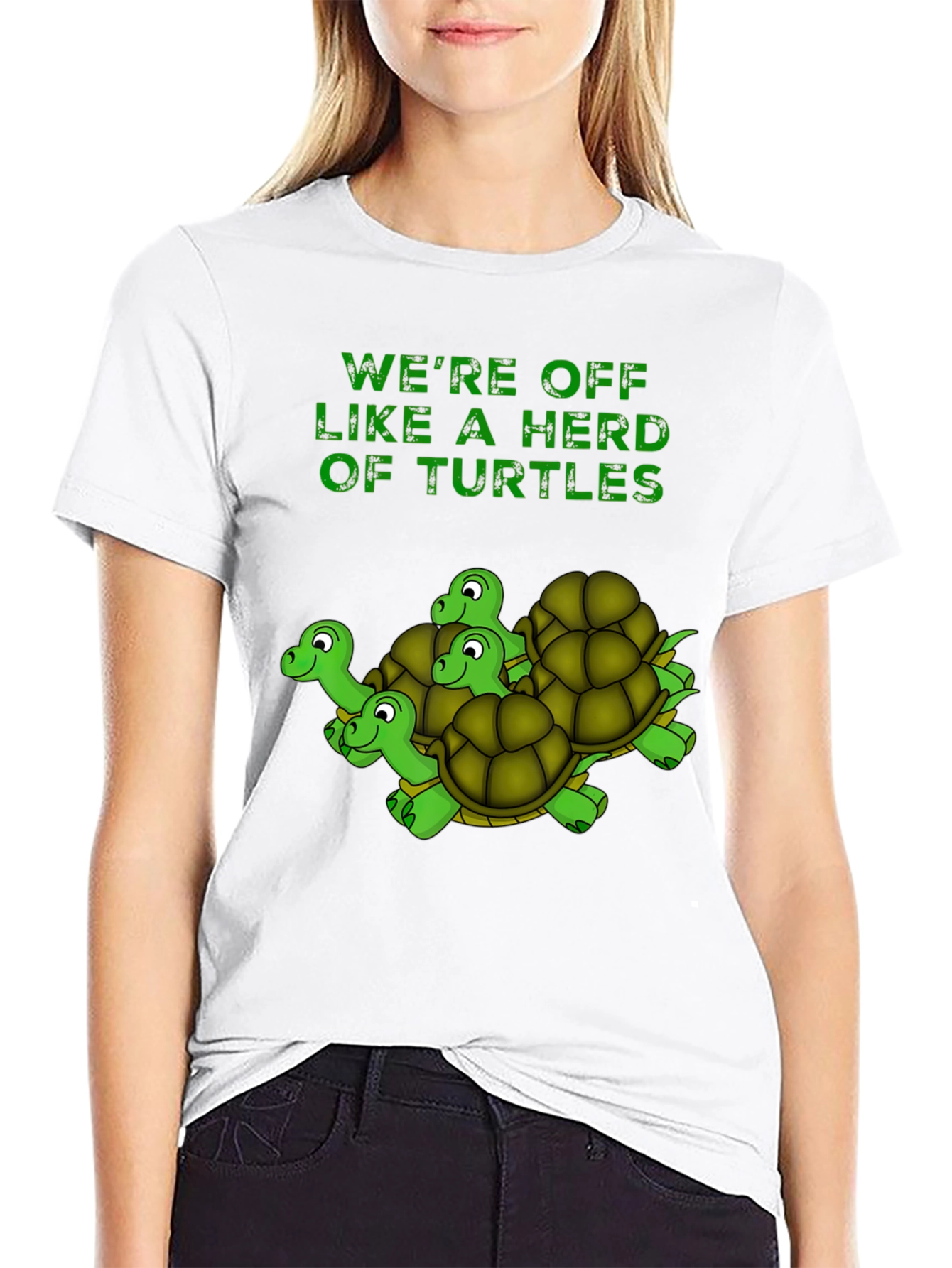 Turtle Herd Graphic T-Shirt - Black Cotton Tee